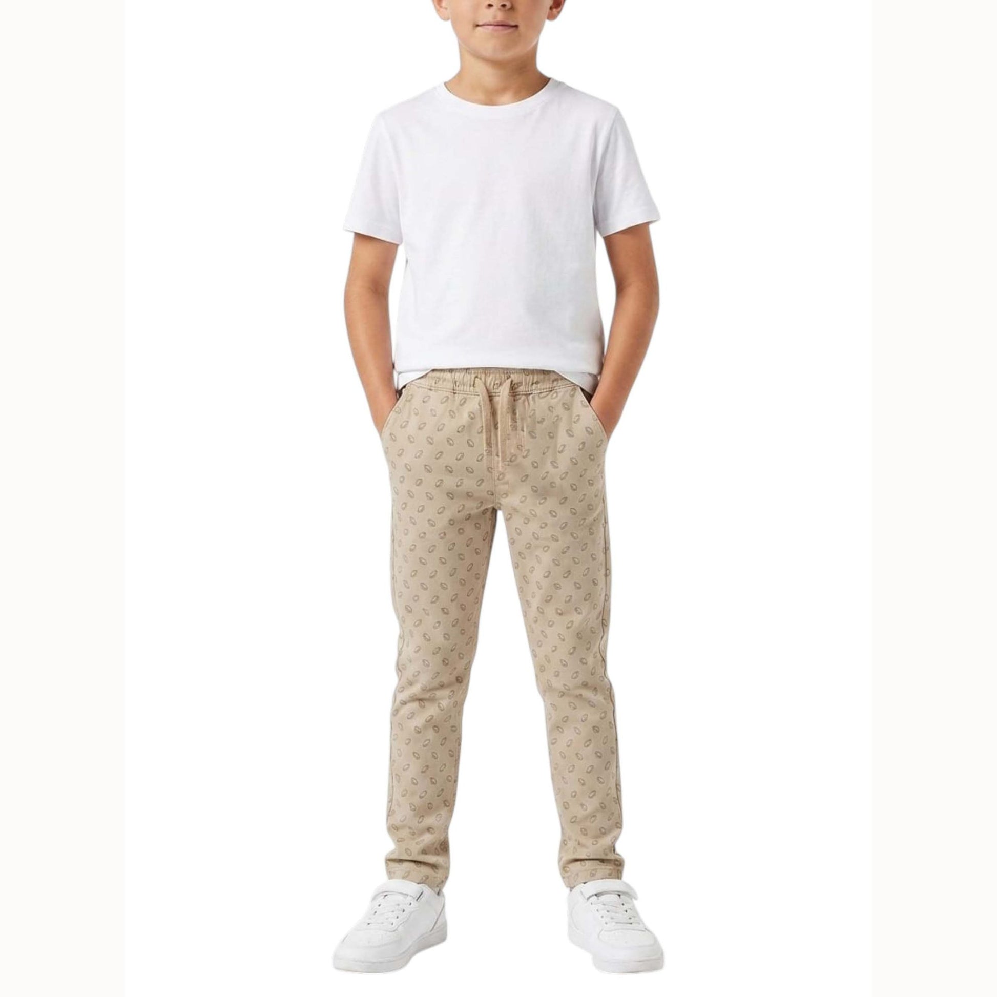 Kids Boy's Printed Pant,Beige