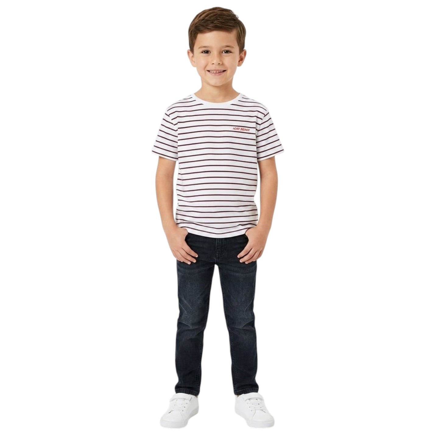 Kids Boy's Stripped Top,White