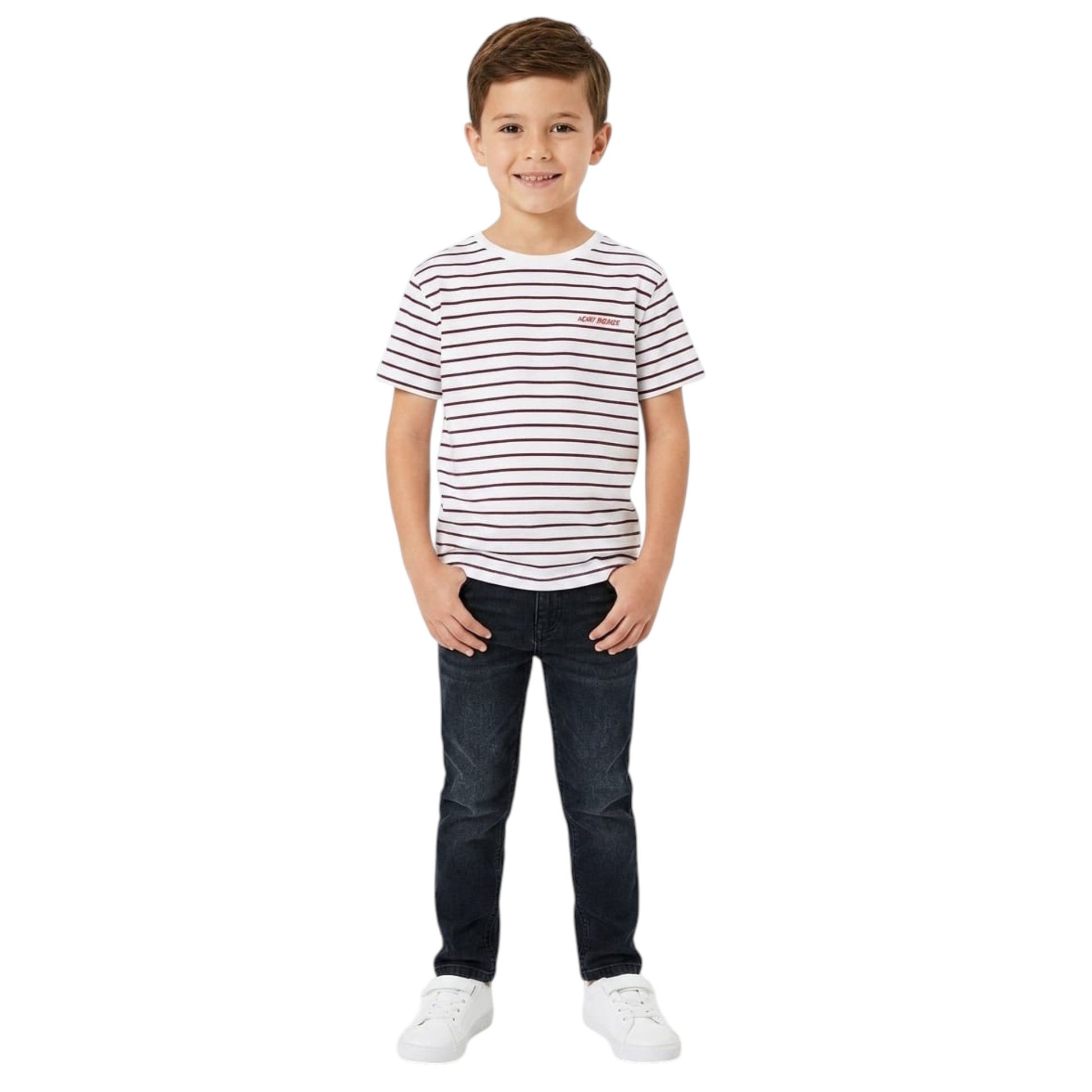 Kids Boy's Stripped Top,White