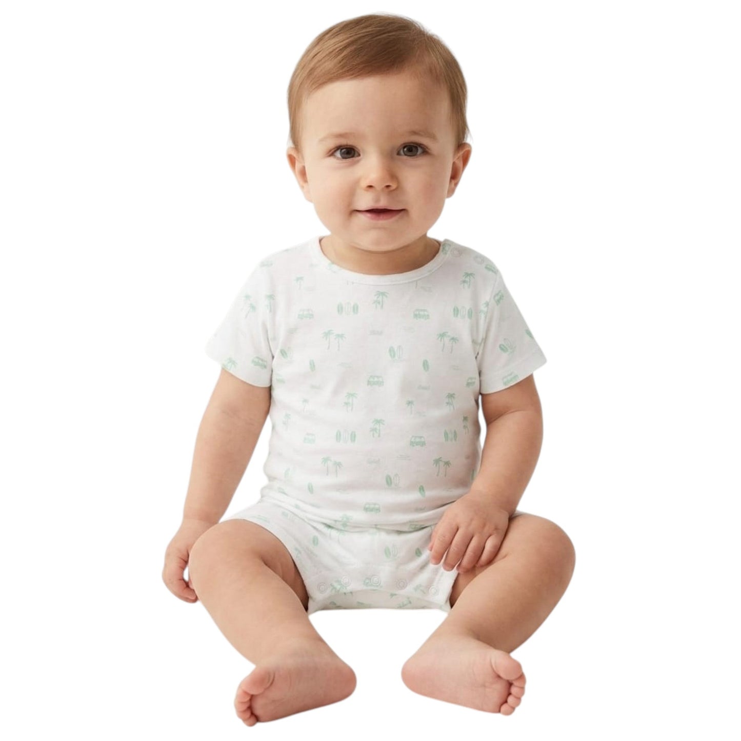 Kids Boy's Printed Bodysuit,White