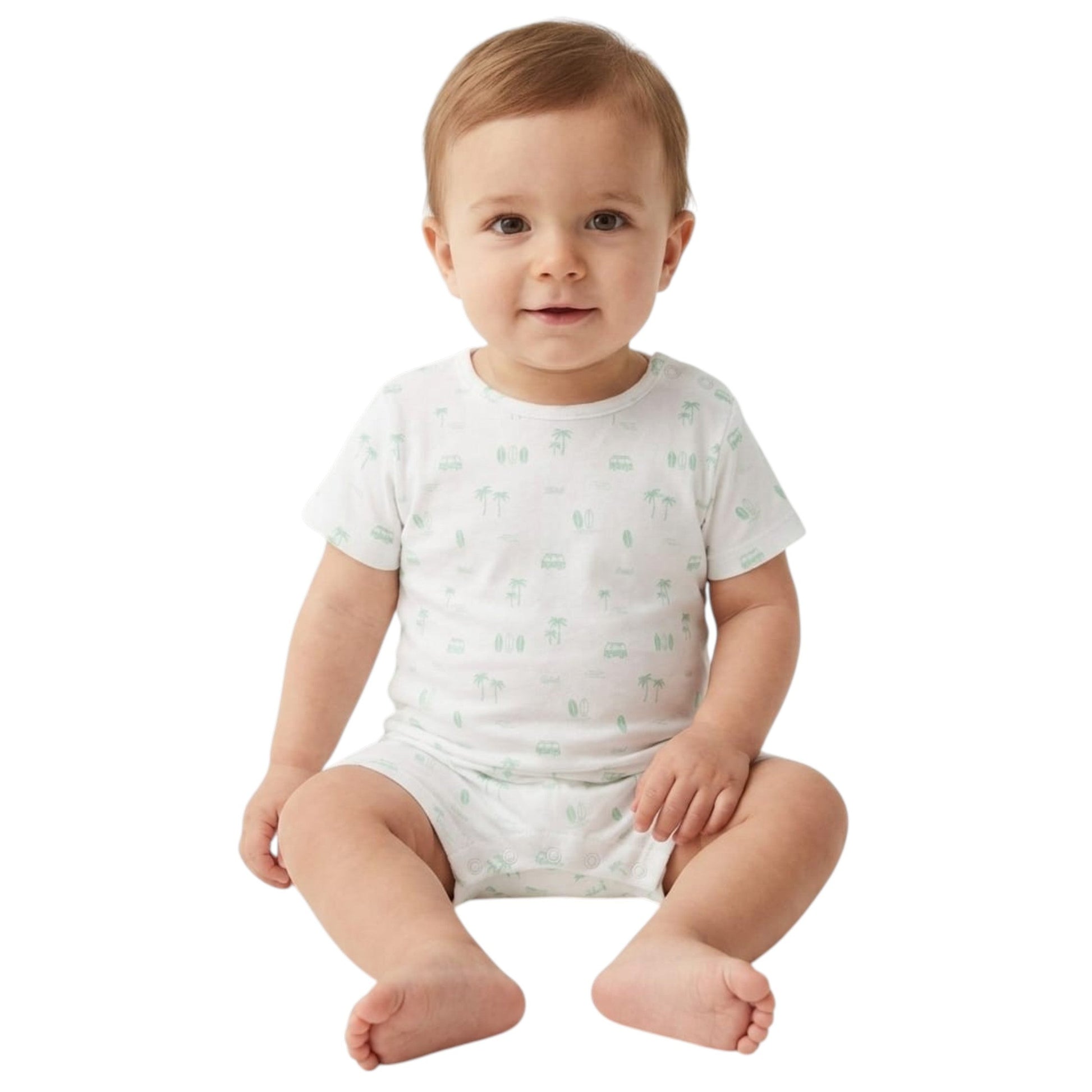 Kids Boy's Printed Bodysuit,White