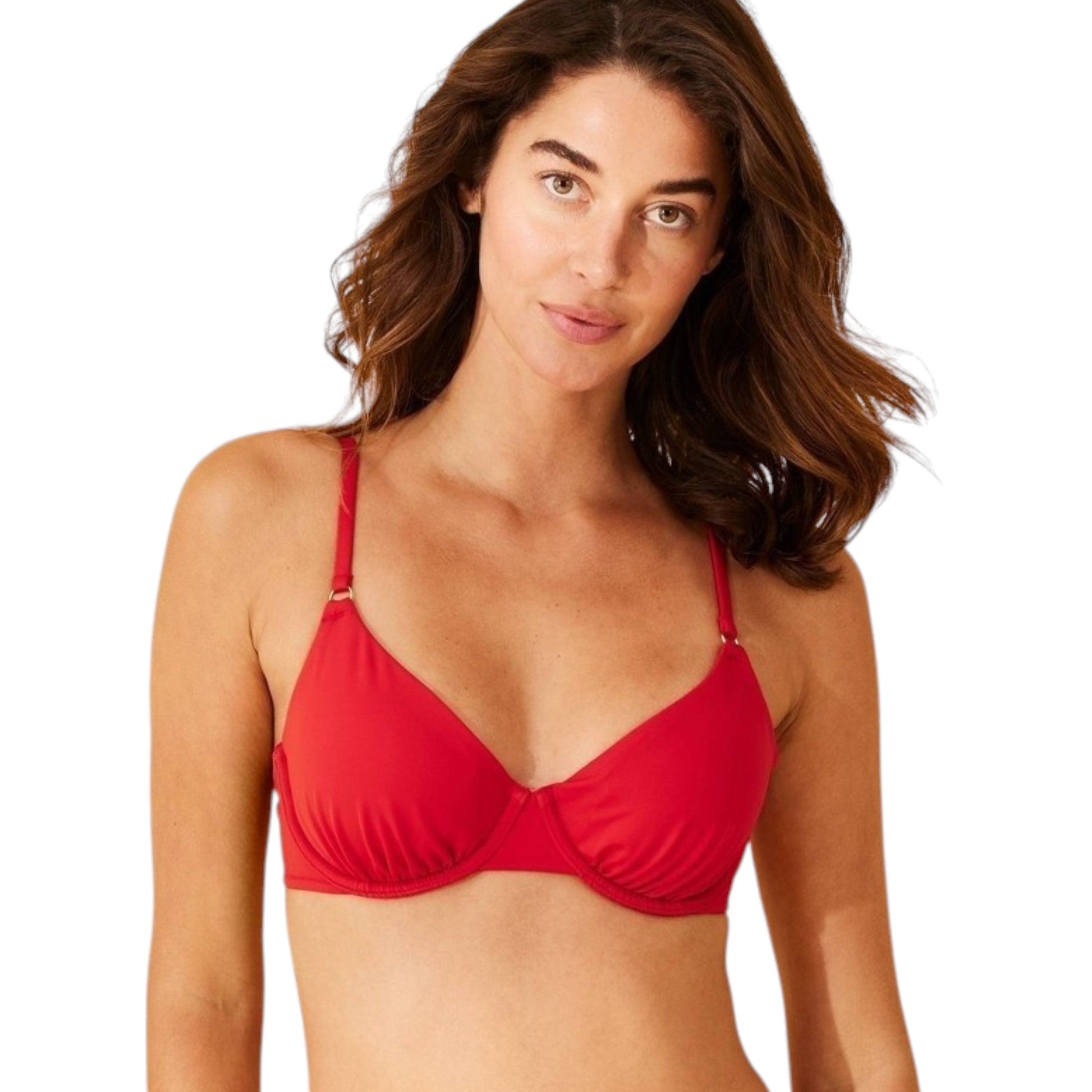 Women's Plain Bikini Top,Red