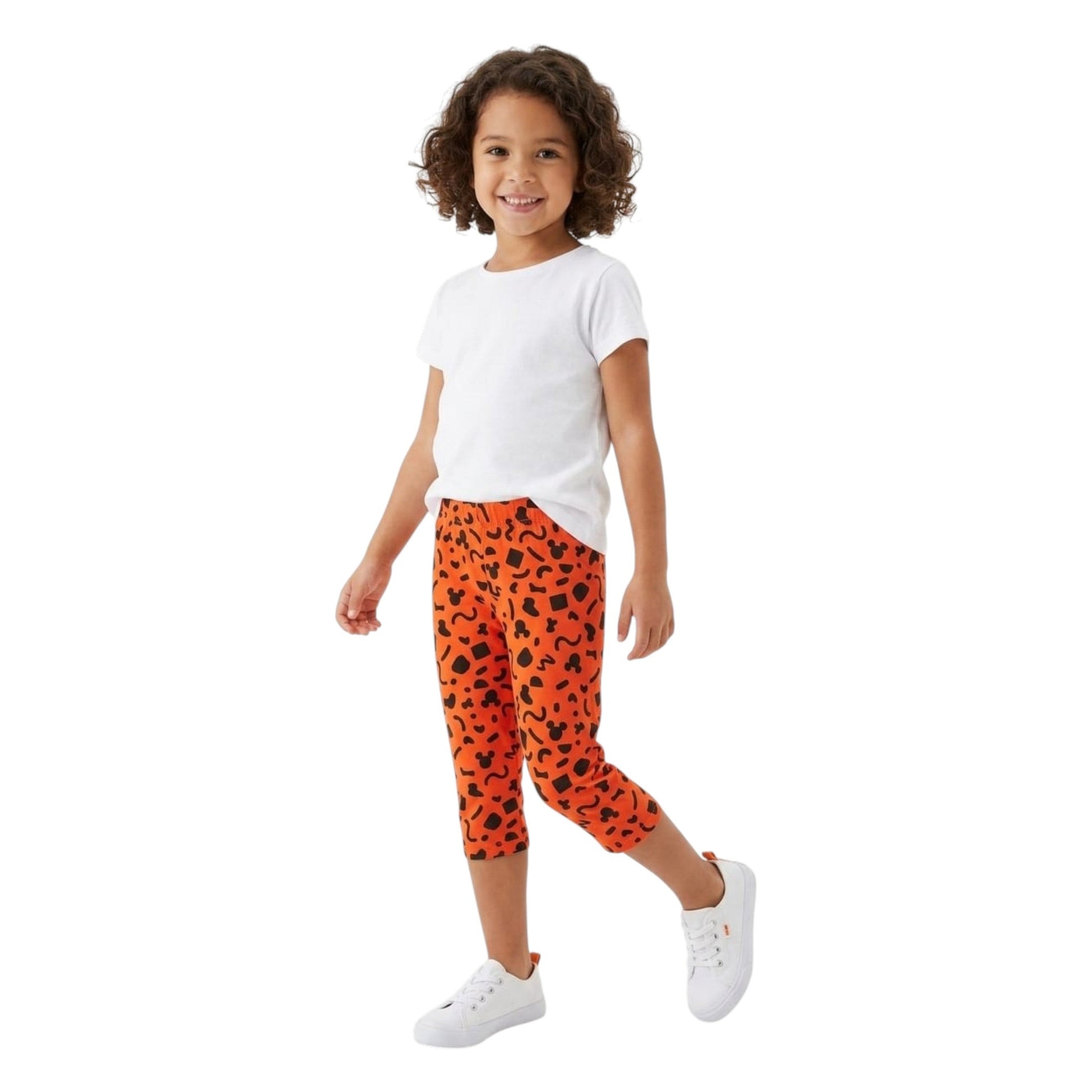 Kids Girl's Printed Pants,Orange