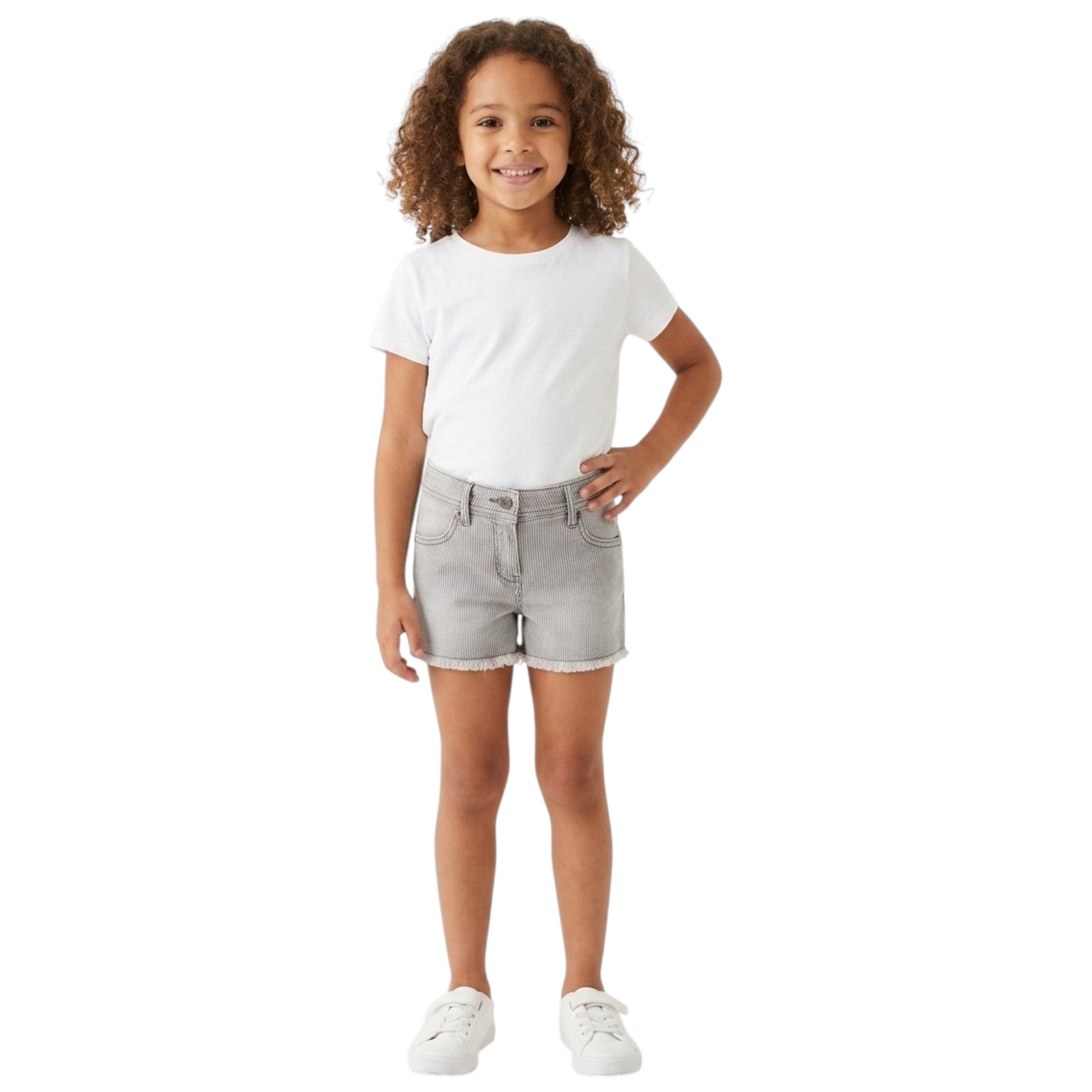 Kids Girl's Striped Short,Grey