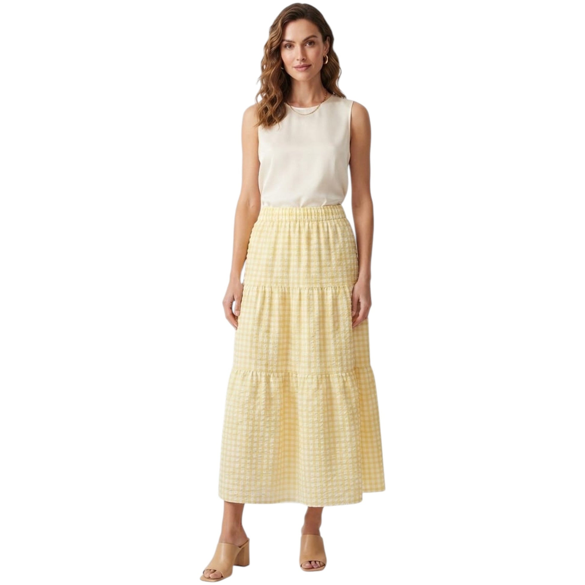 Women's Plaid Skirt ,Yellow