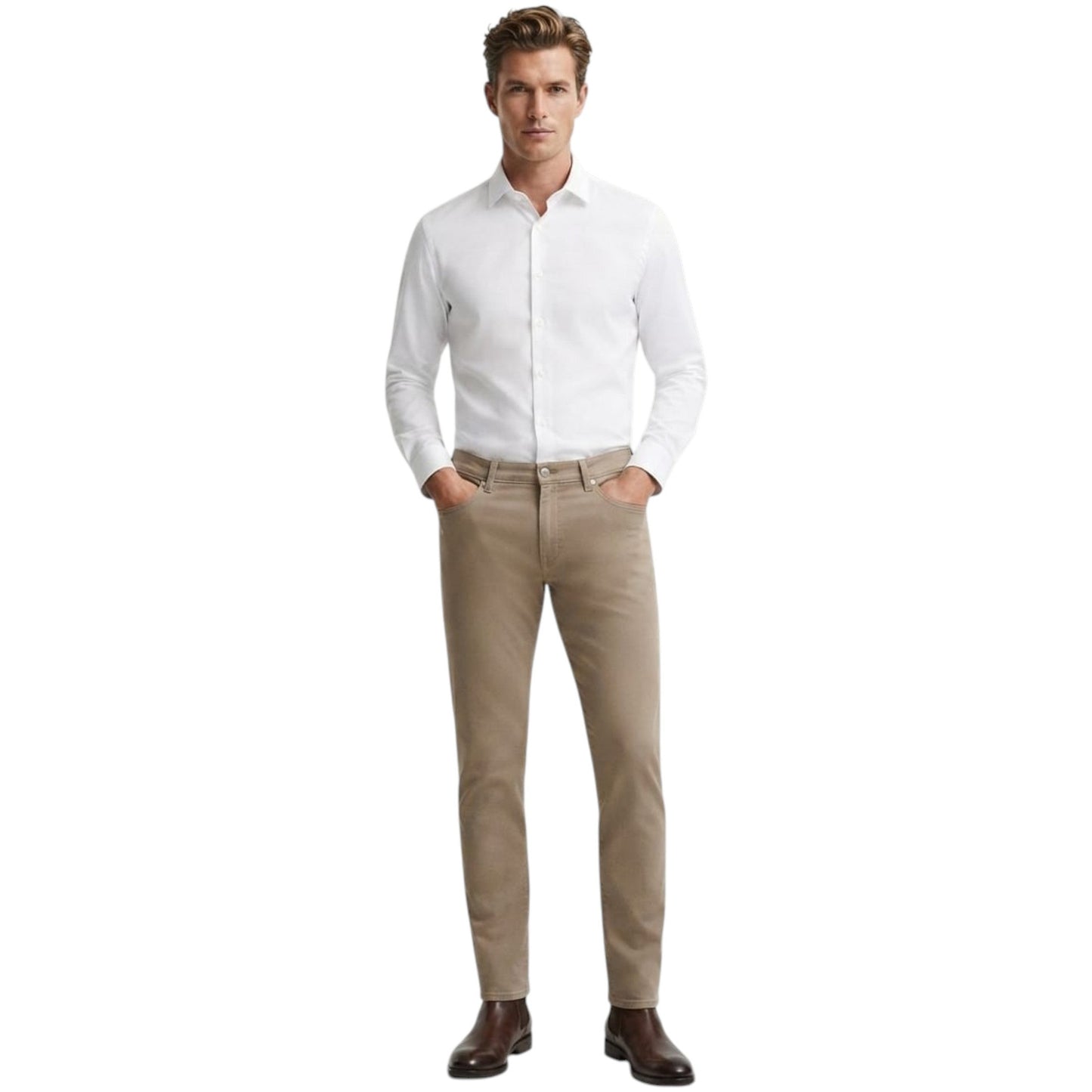 Men's Plain Pants,Beige