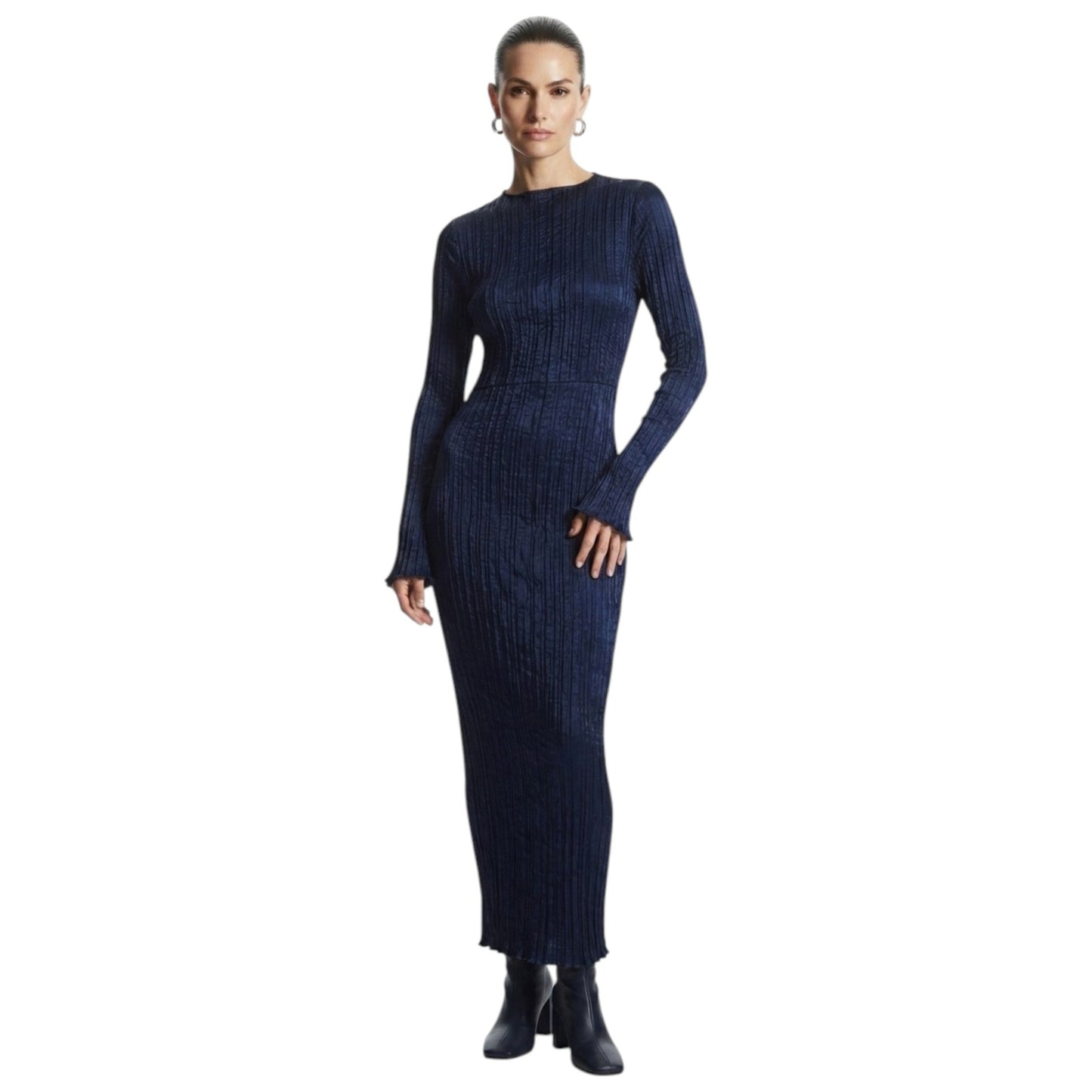 Women's Textured Dress,Navy