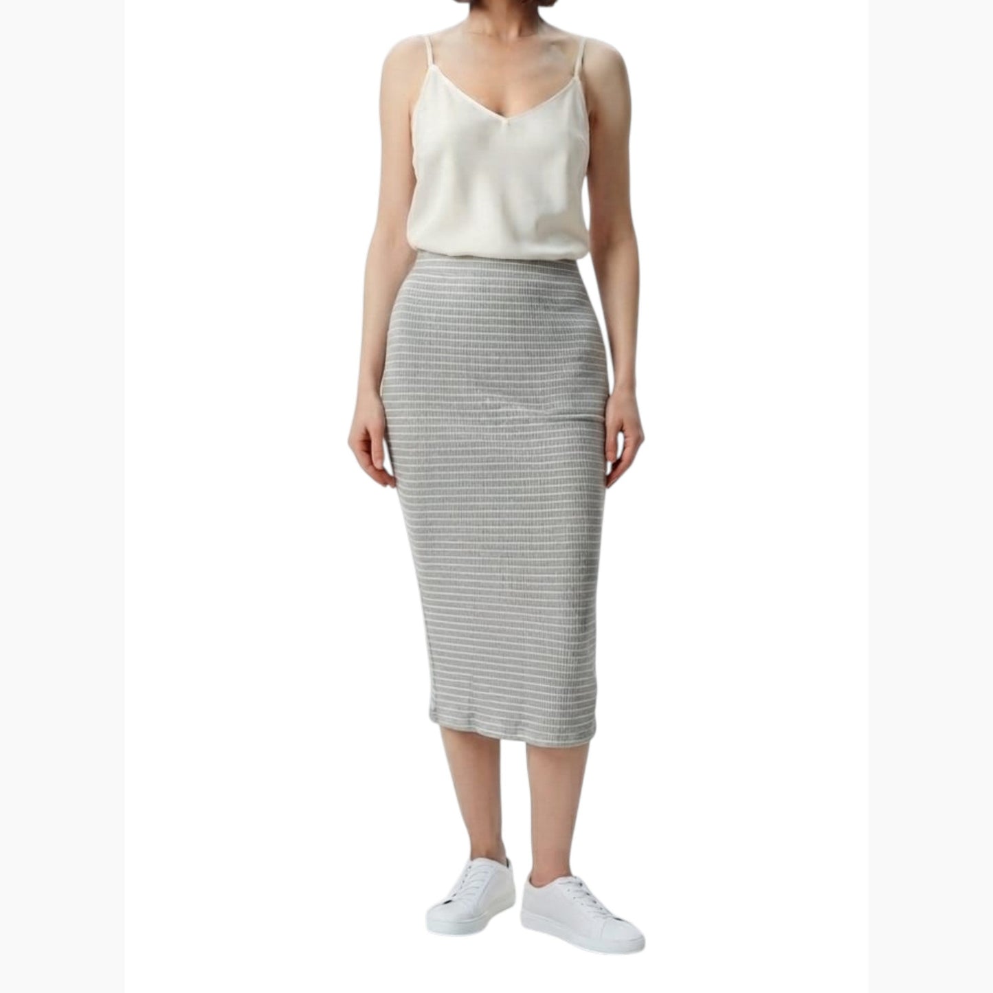 Women's Stripped Skirt,Grey