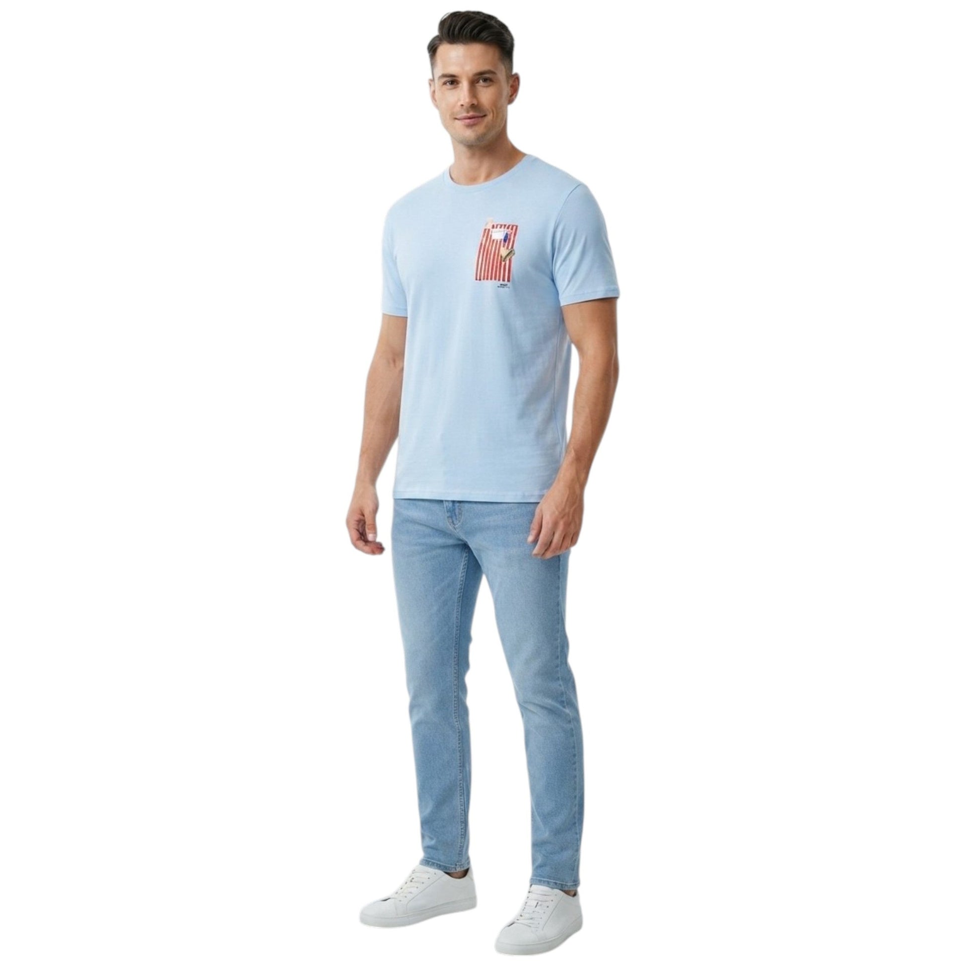 Men's Printed Top,Blue