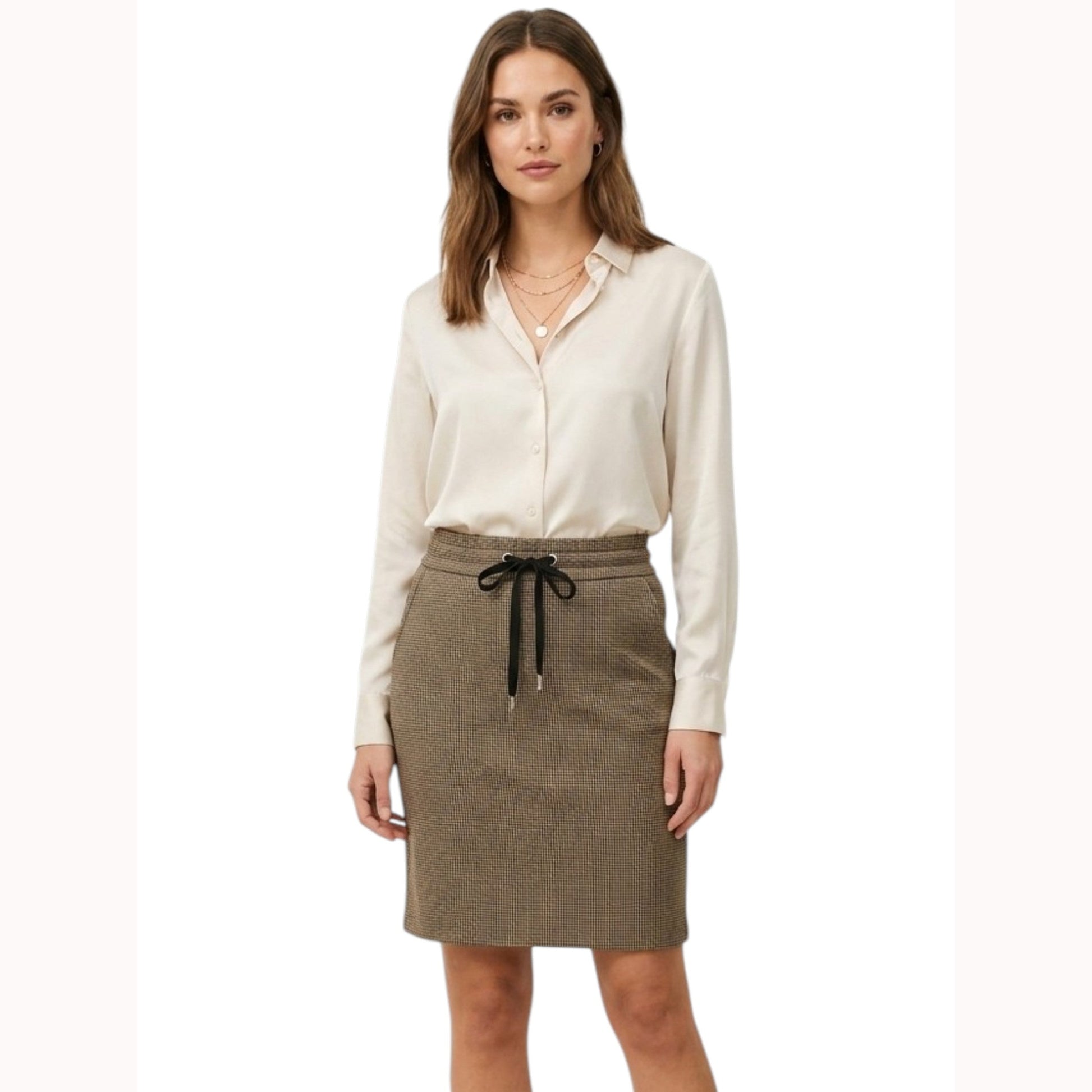 Women's Textured Skirt,Brown