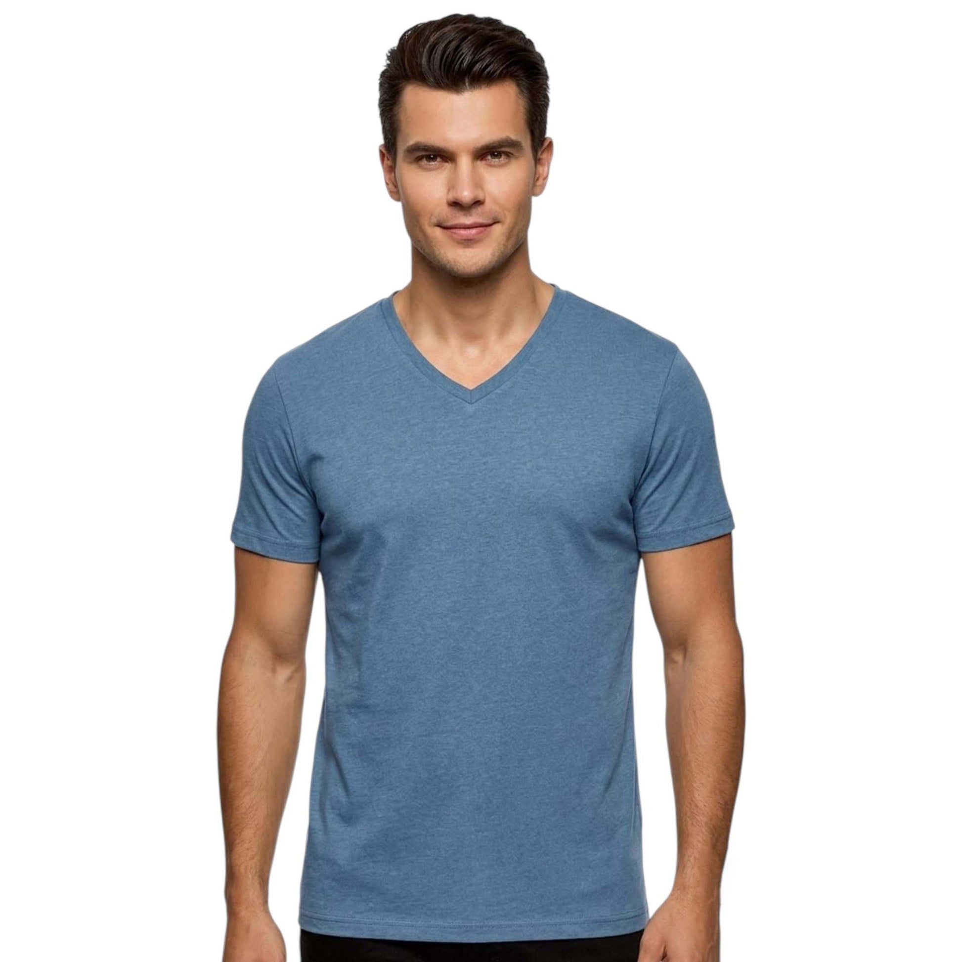 Men's Plain Solid Top,Dusty Blue