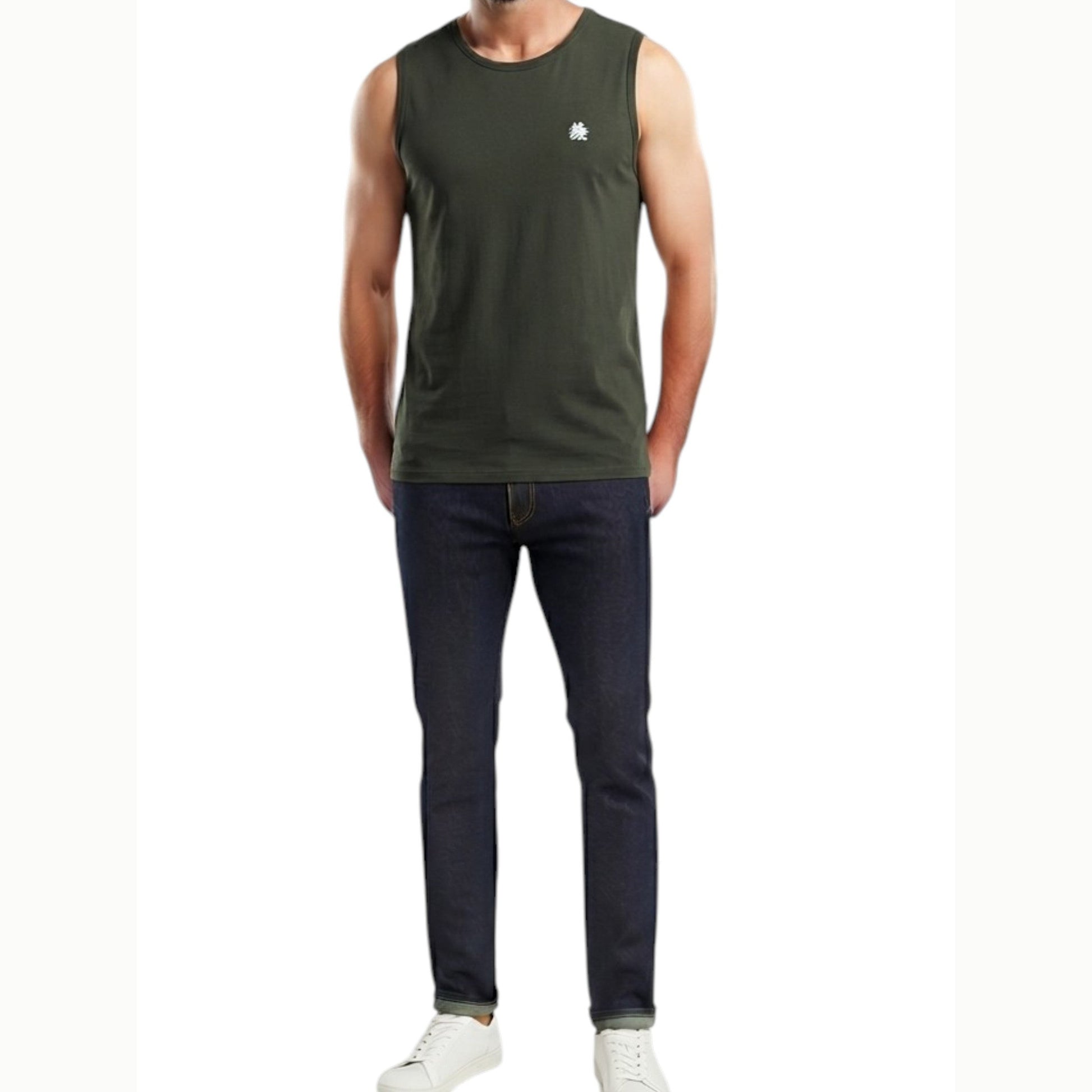 Men's Plain Top,Olive