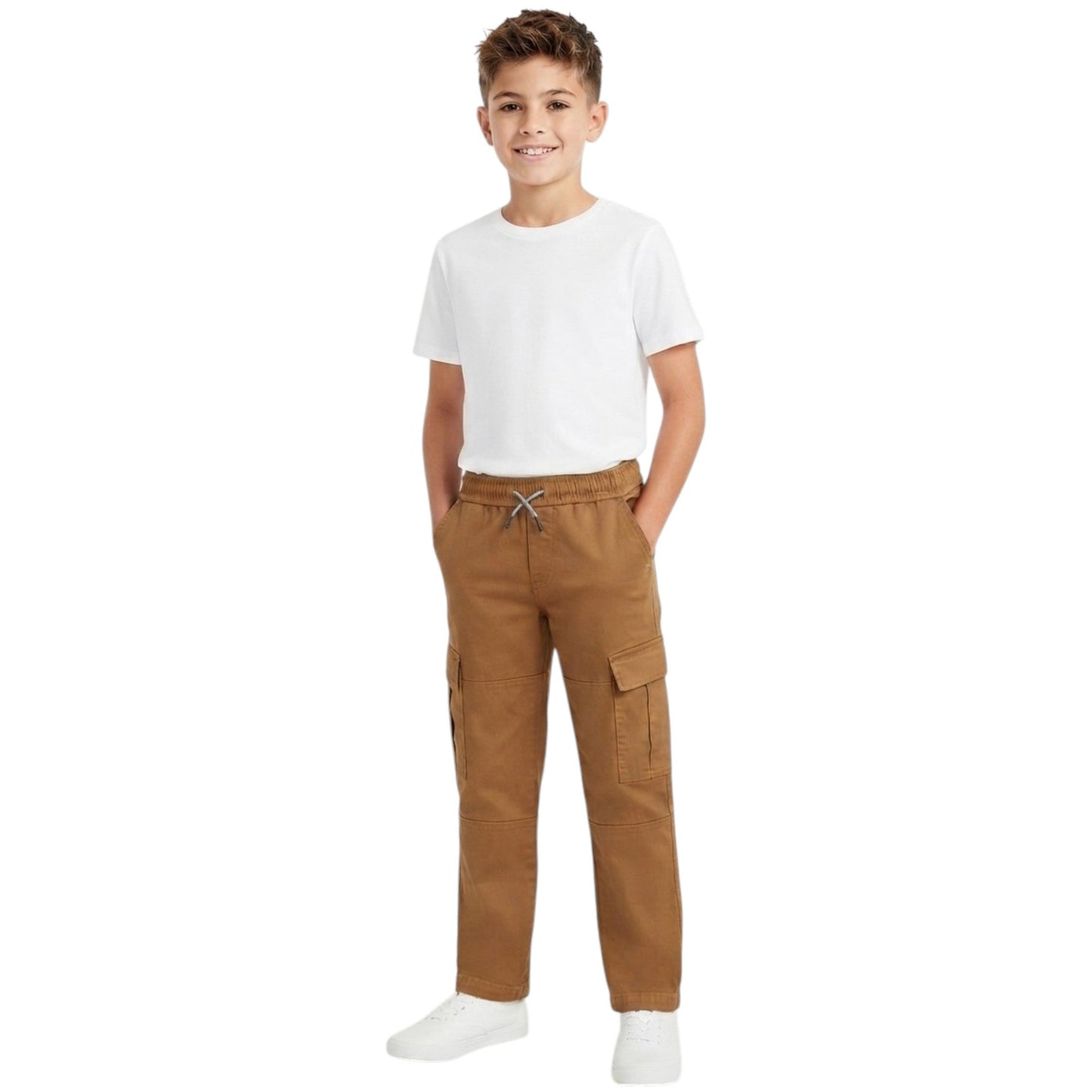 Kids Boy's Plain Pants,Brown
