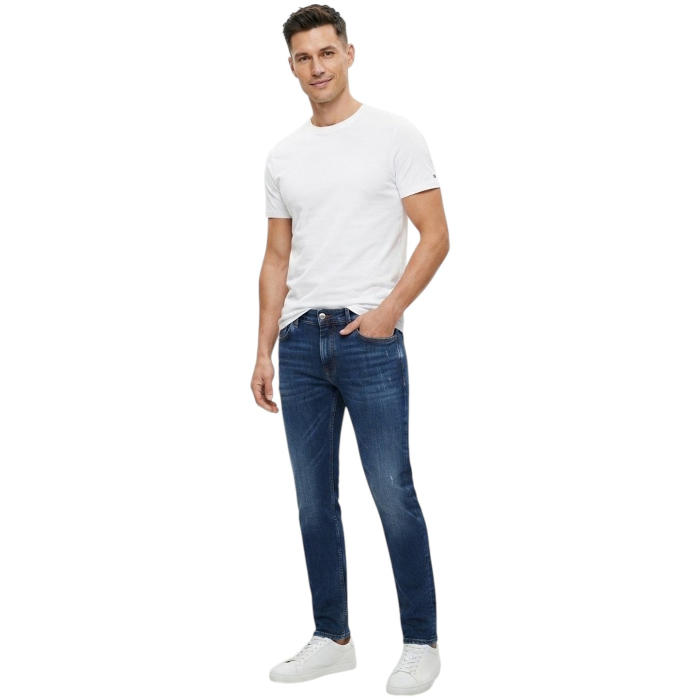 Men's Washed Jeans,Blue