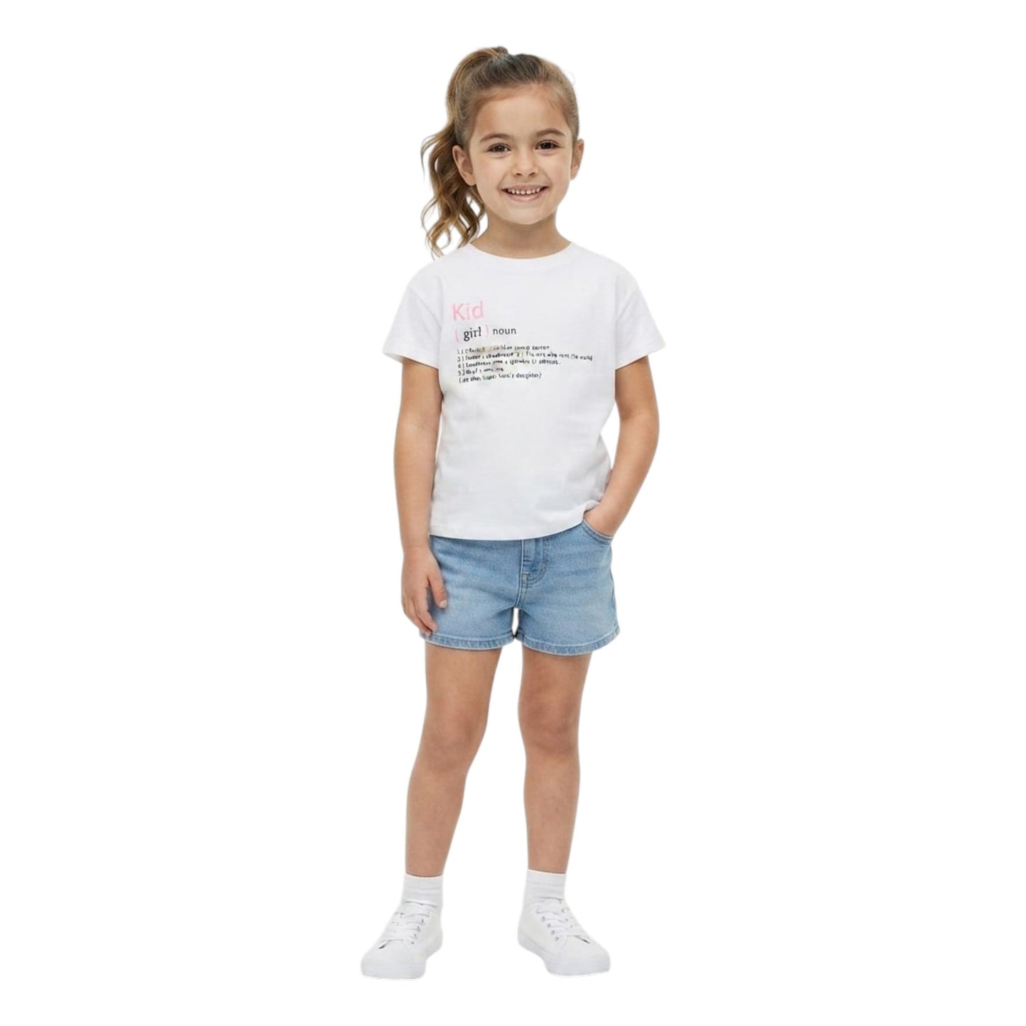 Kids Girl's Printed Top,White
