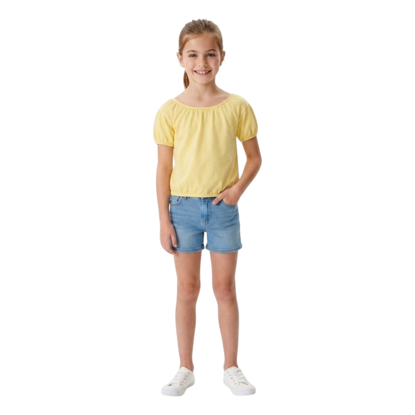 Kids Girl's Plain Top,Yellow