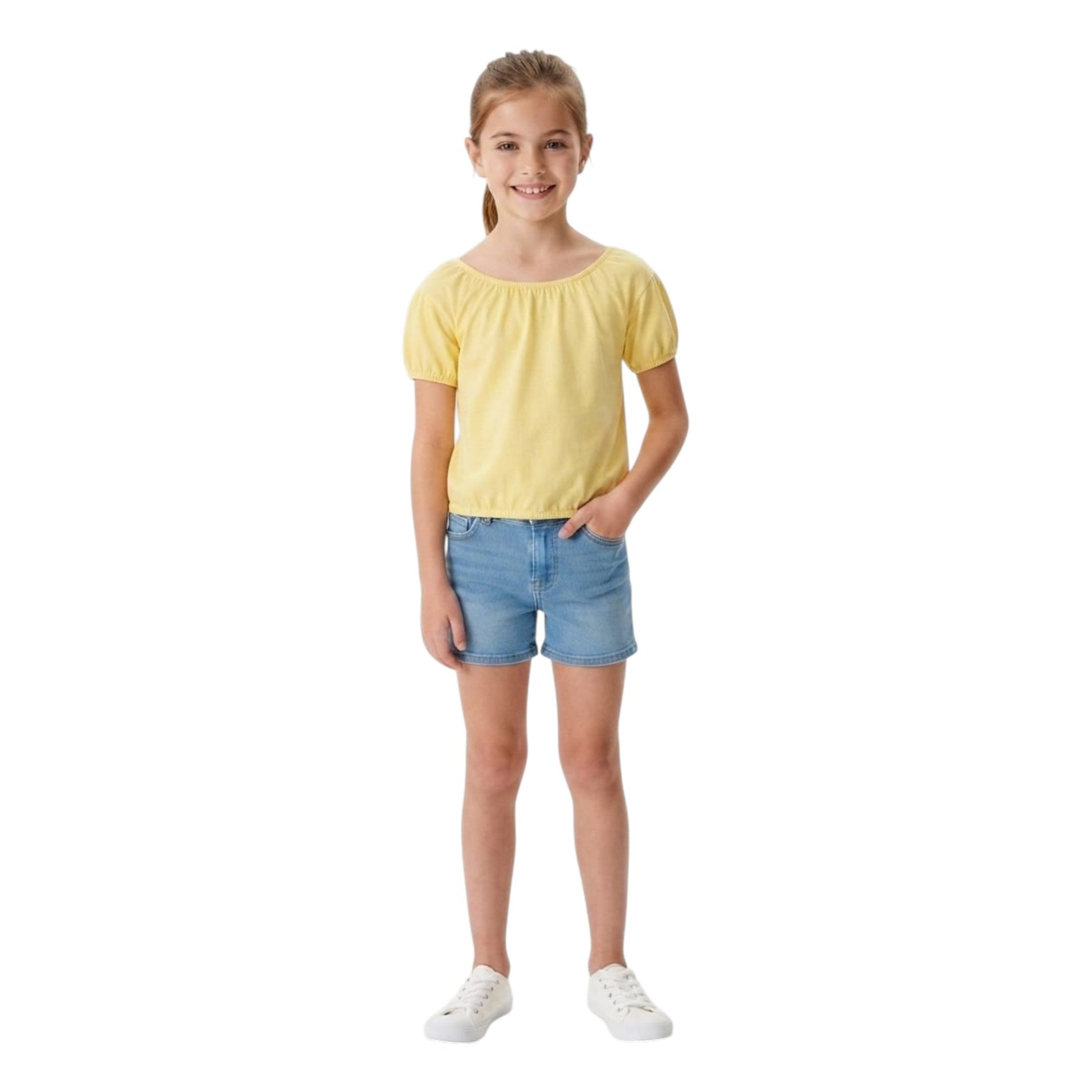 Kids Girl's Plain Top,Yellow