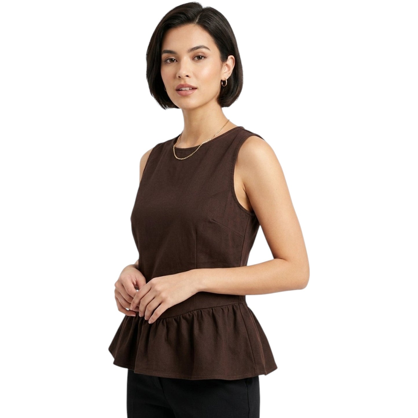 Women's Textured Top,Brown