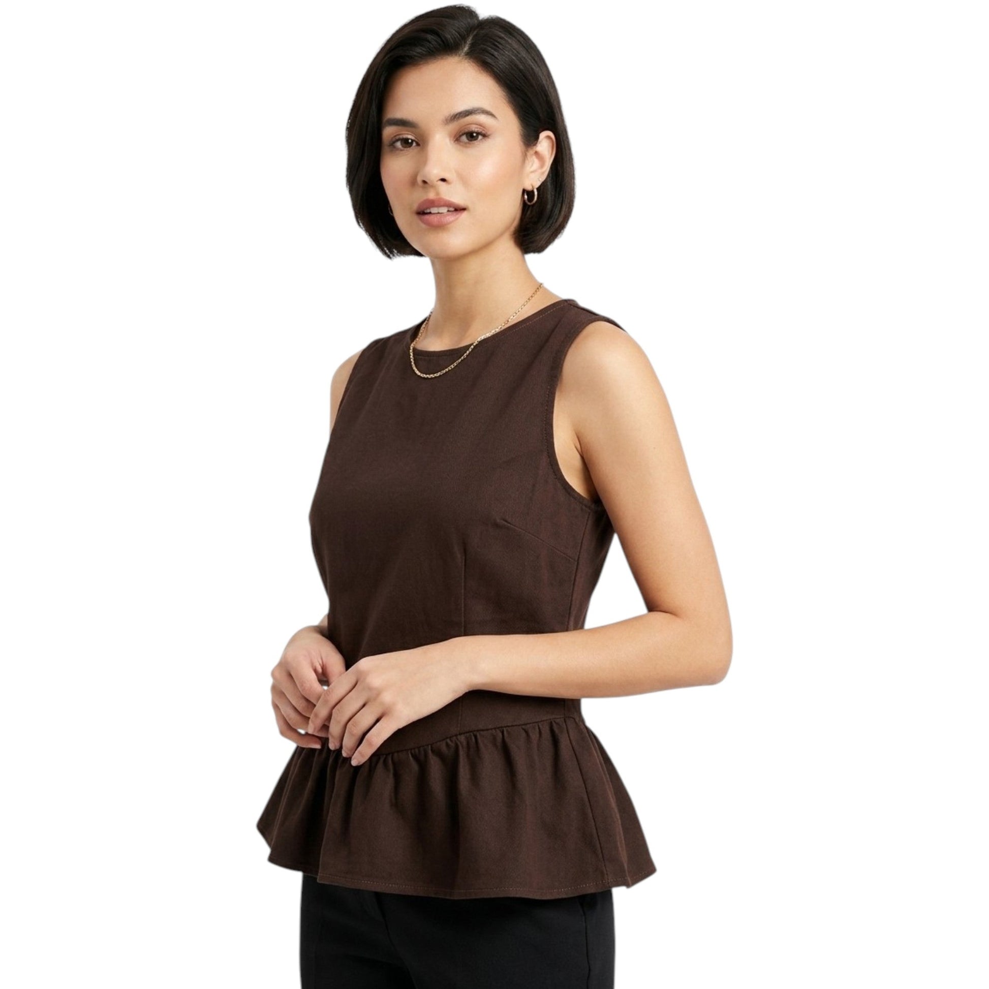 Women's Textured Top,Brown
