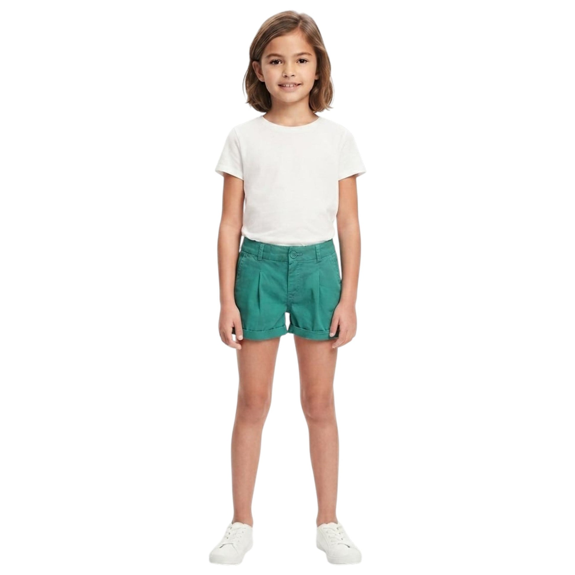 Kids Girl's Plain Solid Short,Turquoise