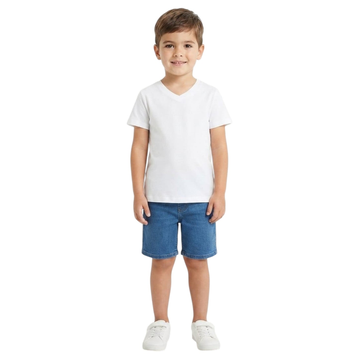 Kids Boy's Plain Solid Basic Top,White