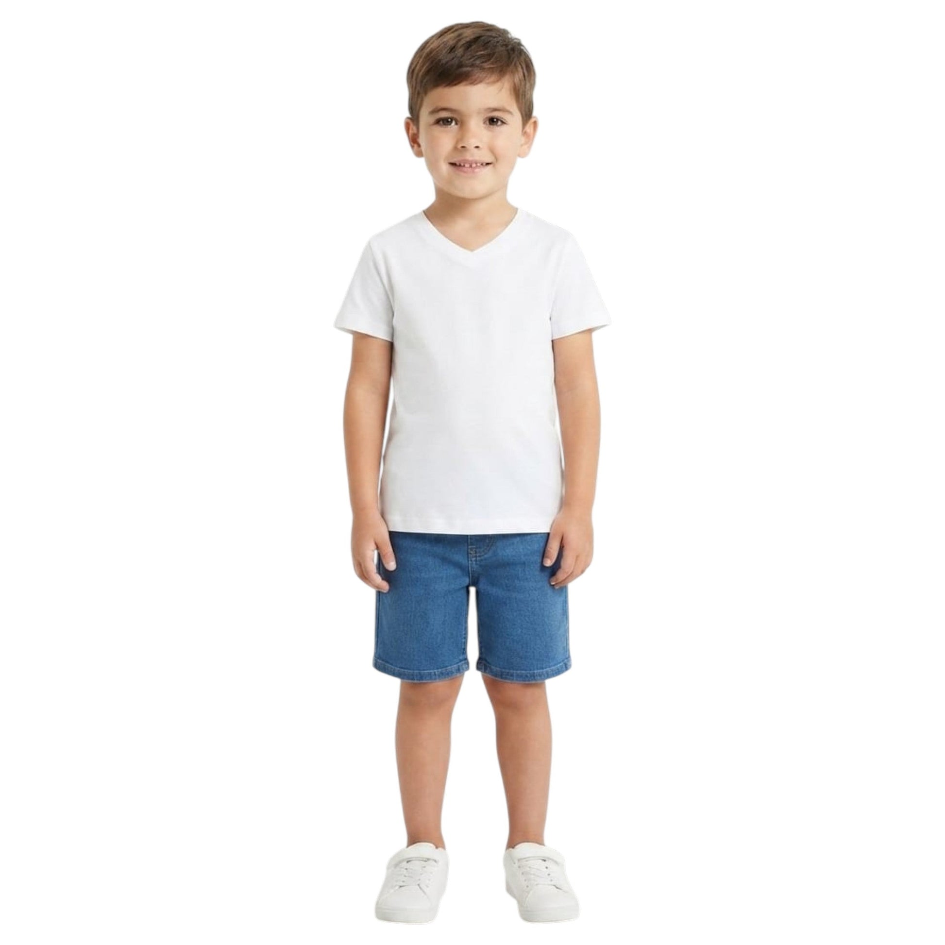 Kids Boy's Plain Solid Basic Top,White
