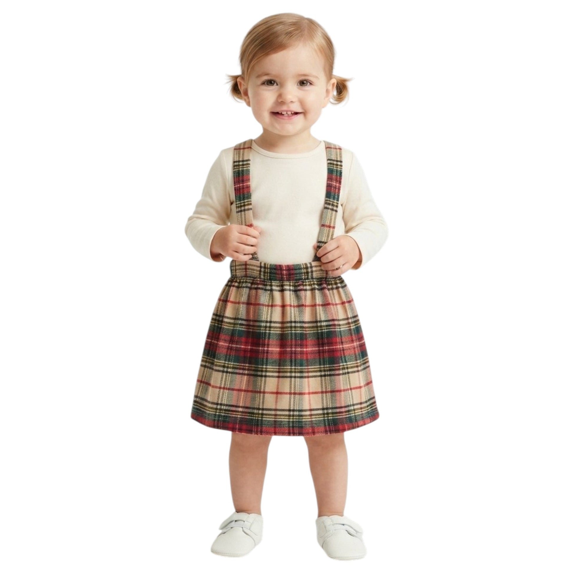 Kids Girl's Plaid Dress,Multi