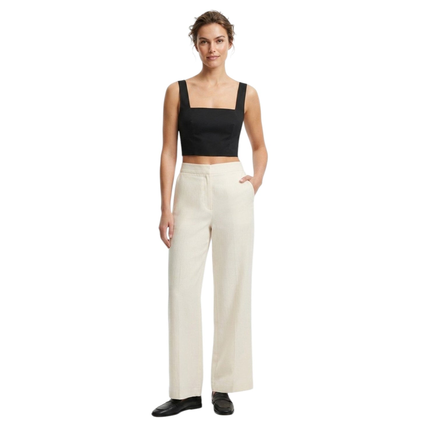 Women's Plain Crop Top,Black