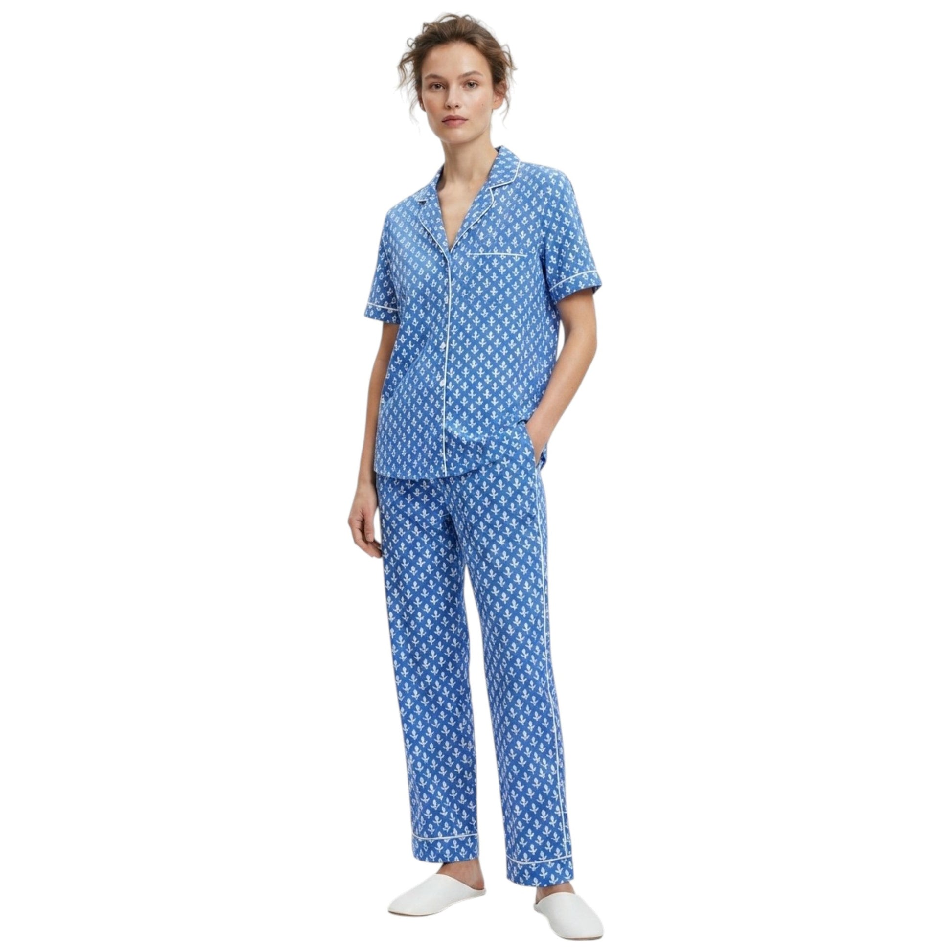 Women's Printed Sleepwear Top,Blue