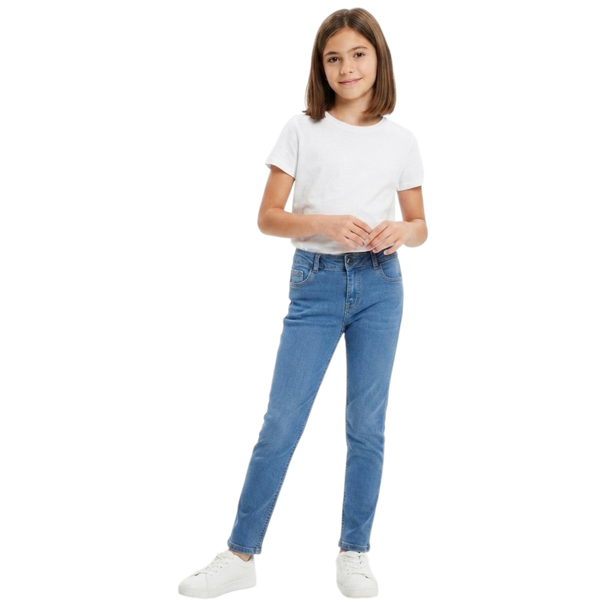 Kids Girl's Plain Jeans,Blue