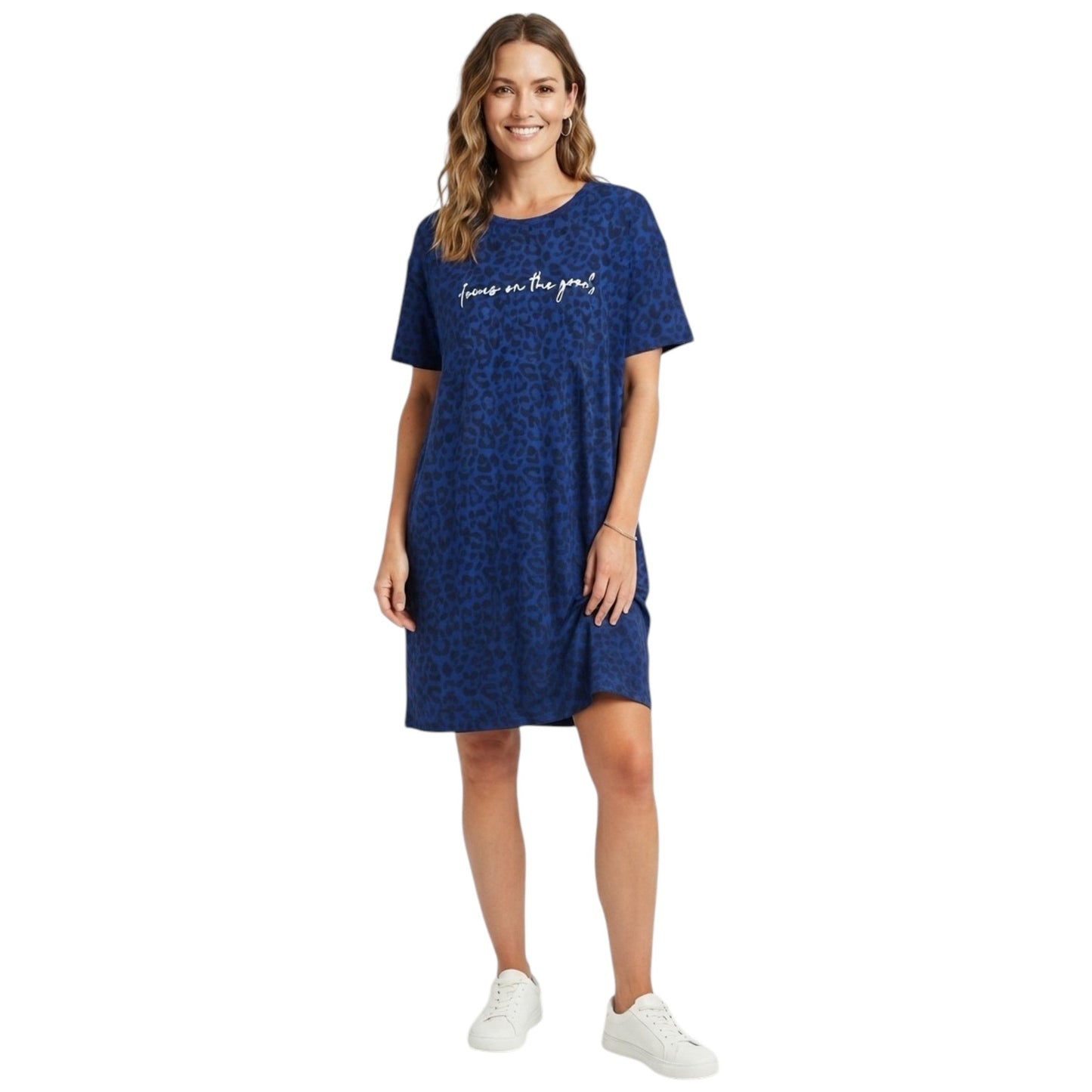 Women's Printed Dress,Navy