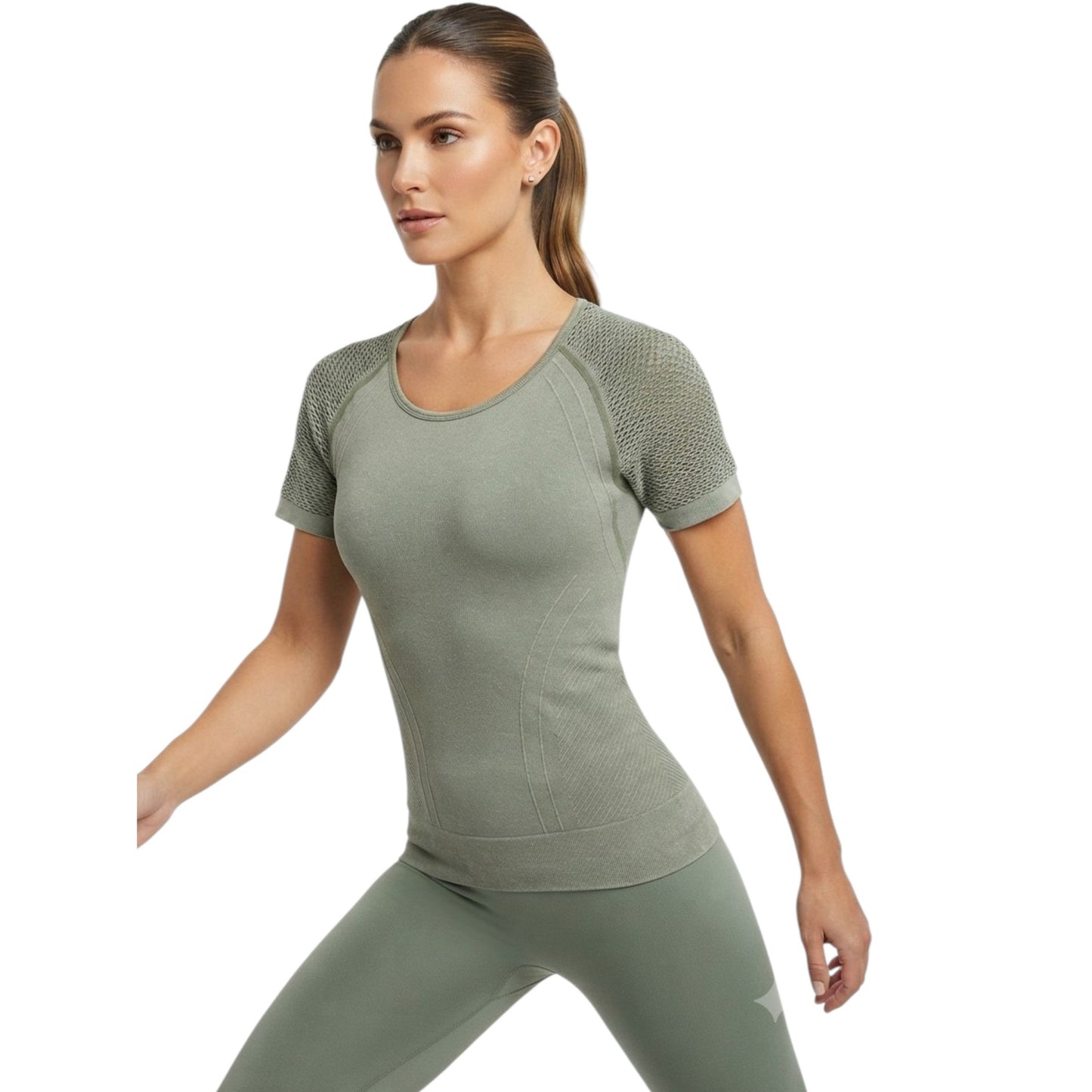 Women's Textured Sport Top,Light Olive