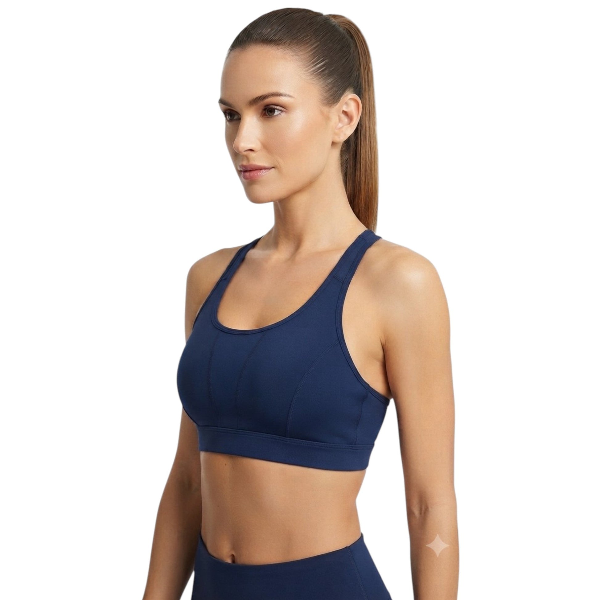 Women's Plain Solid Sport Top,Navy