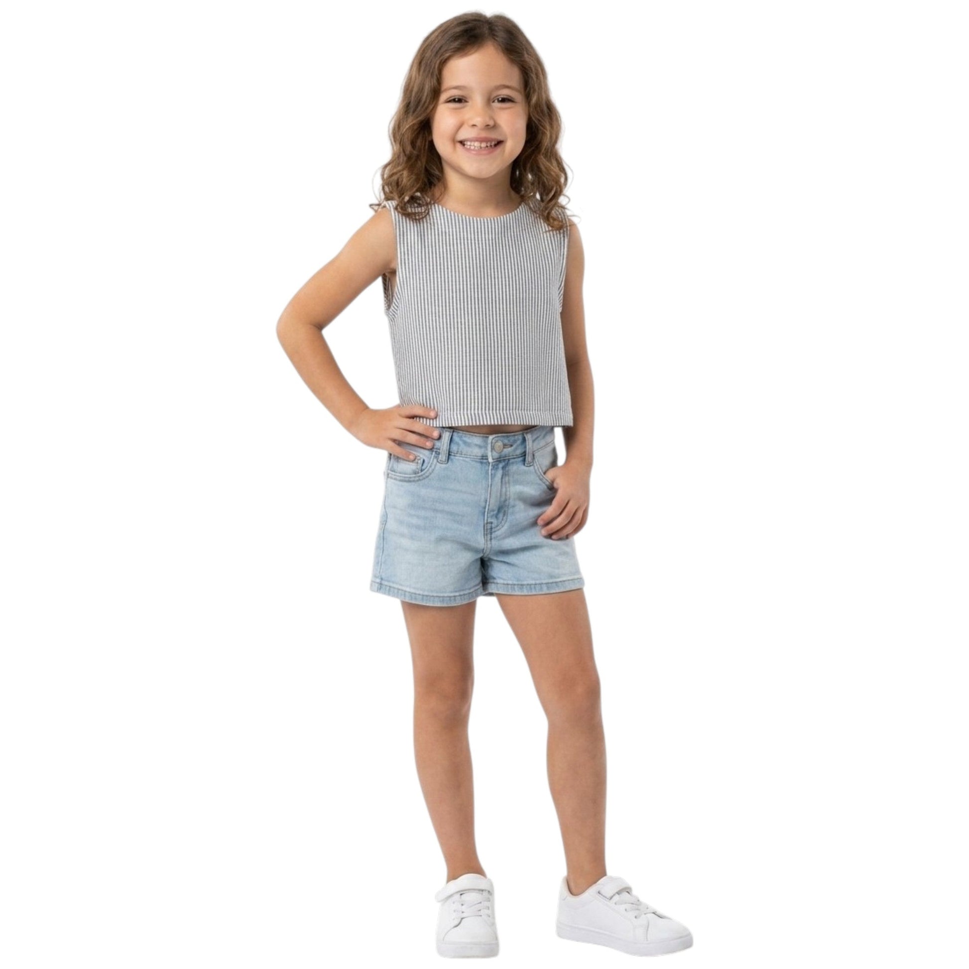 Kids Girl's Striped Top,Multi