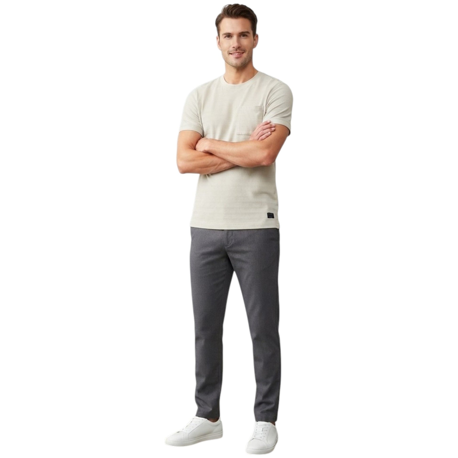 Men's Textured Top,Light Grey