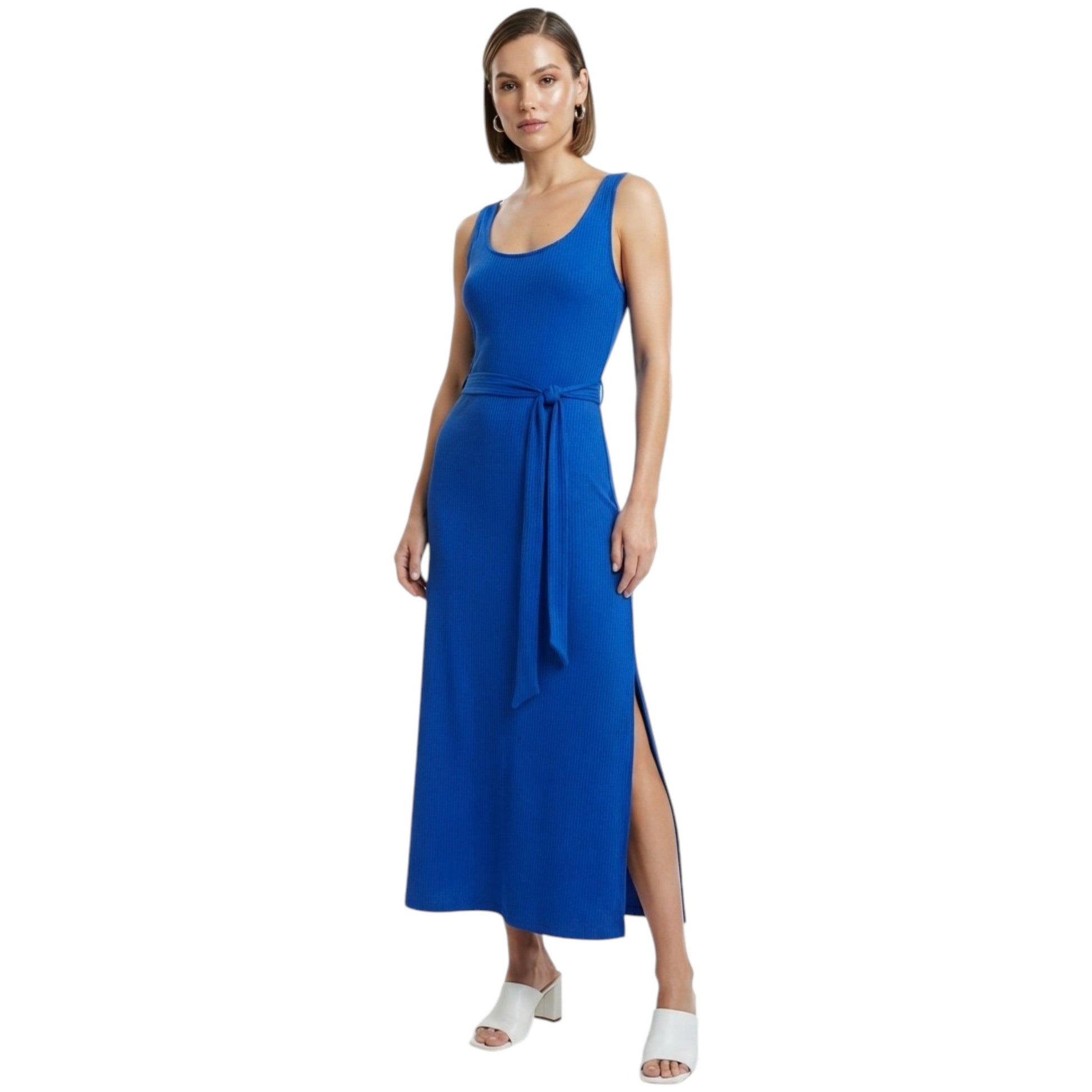 Women's Ribbed Dress,Navy Blue