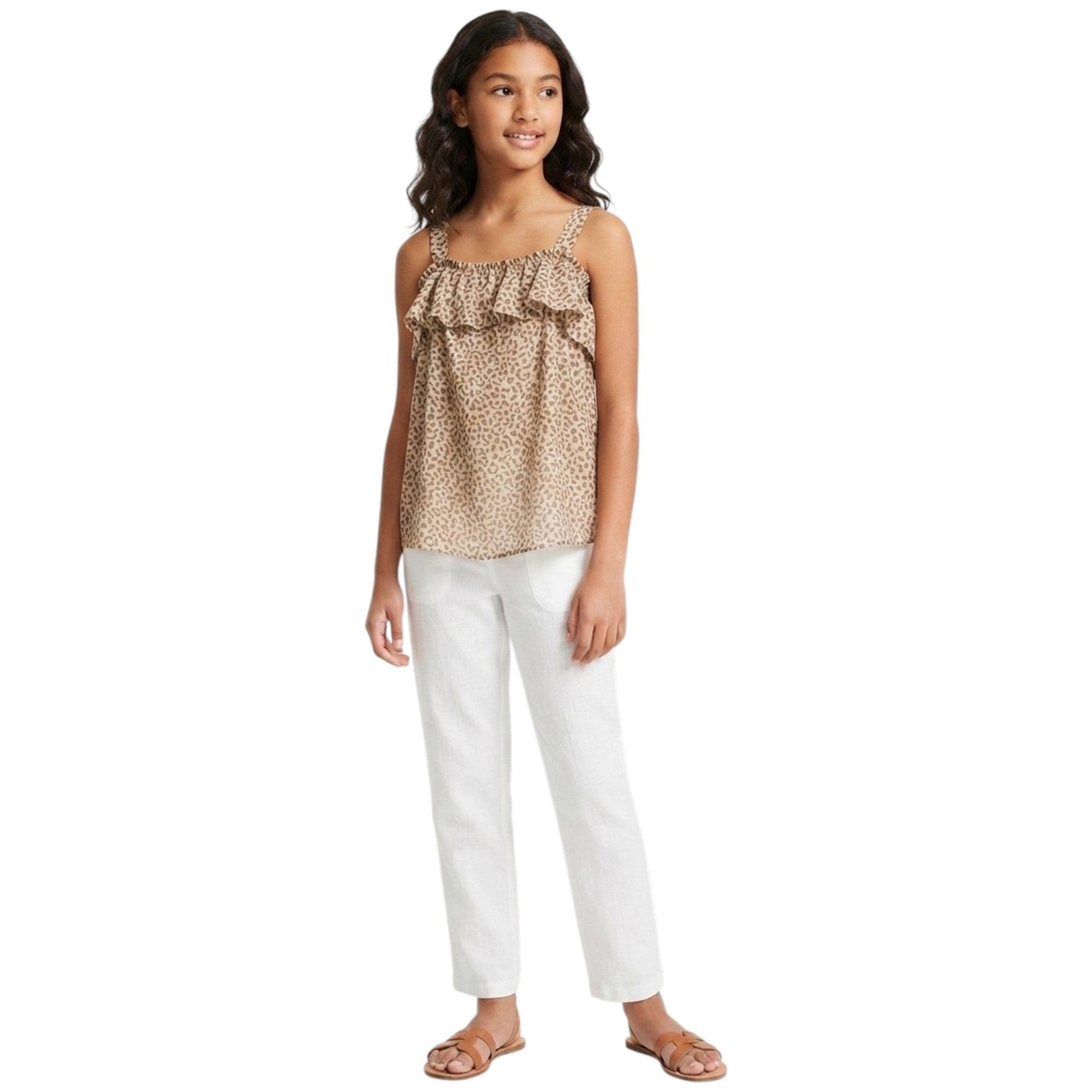 Kids Girl's Printed Top,Brown