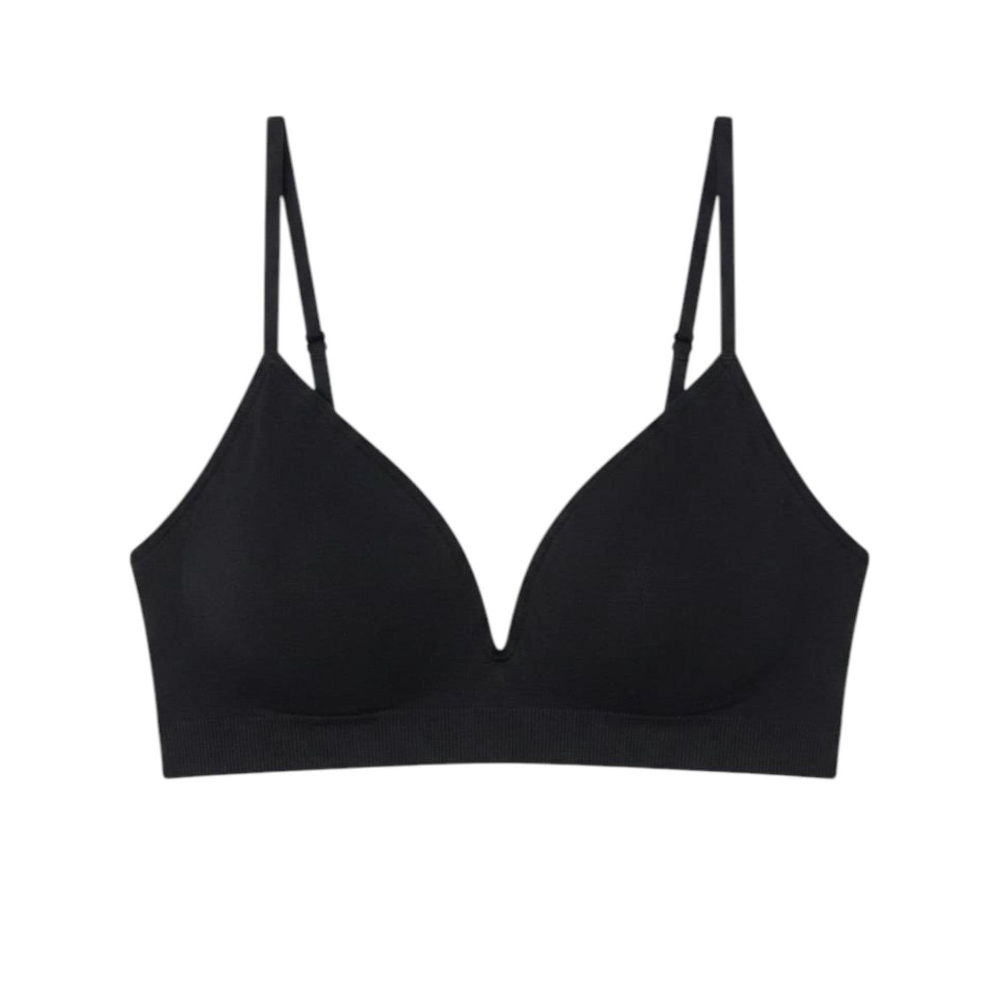 Women's Plain Solid Bra,Black