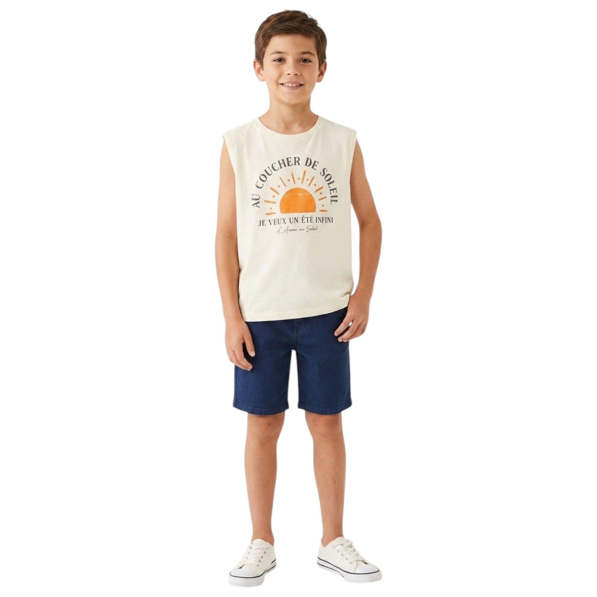 Kids Boy's Printed Top,Beige