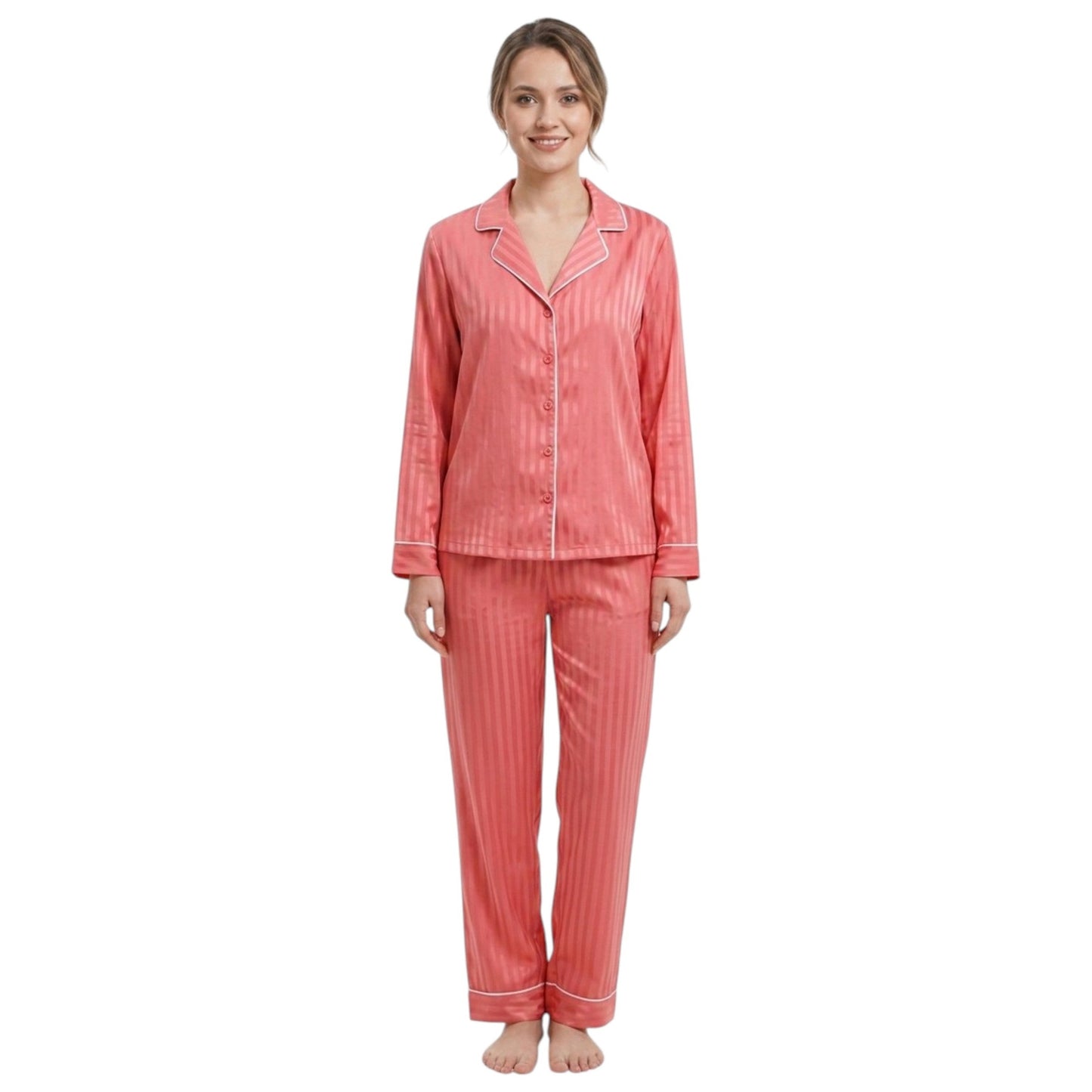 Women's Printed Sleepwear Chemise,Pink