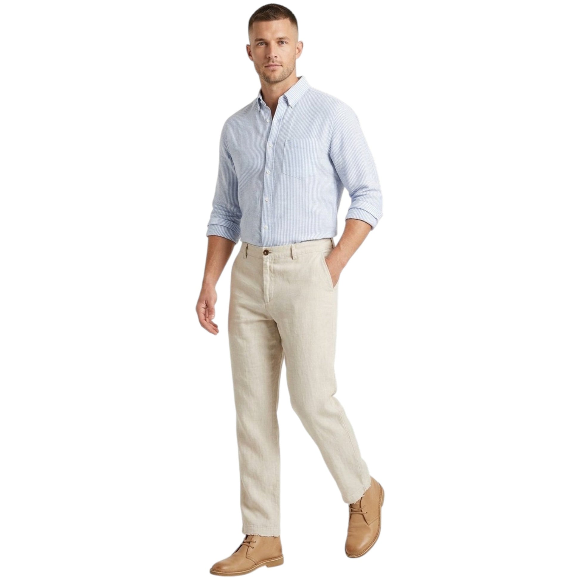 Men's Plain Pants,Beige