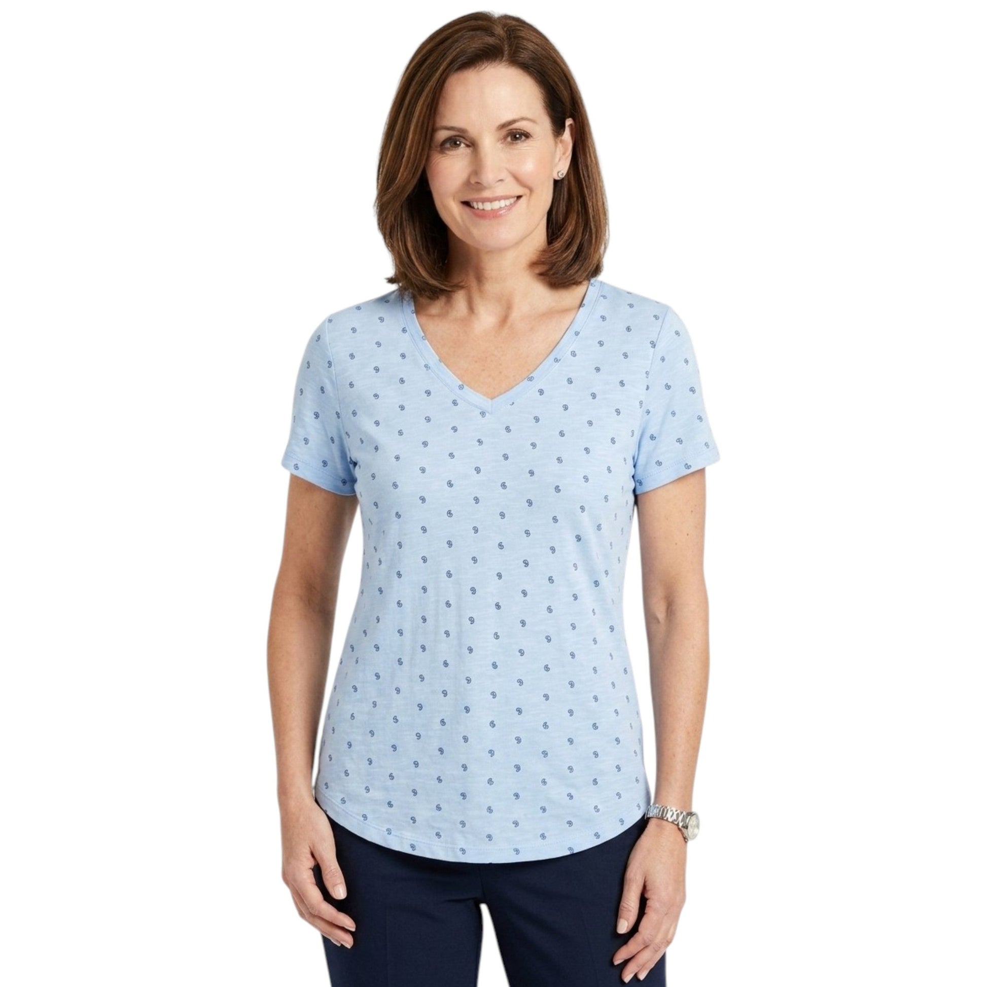 Women's Printed Top,Blue