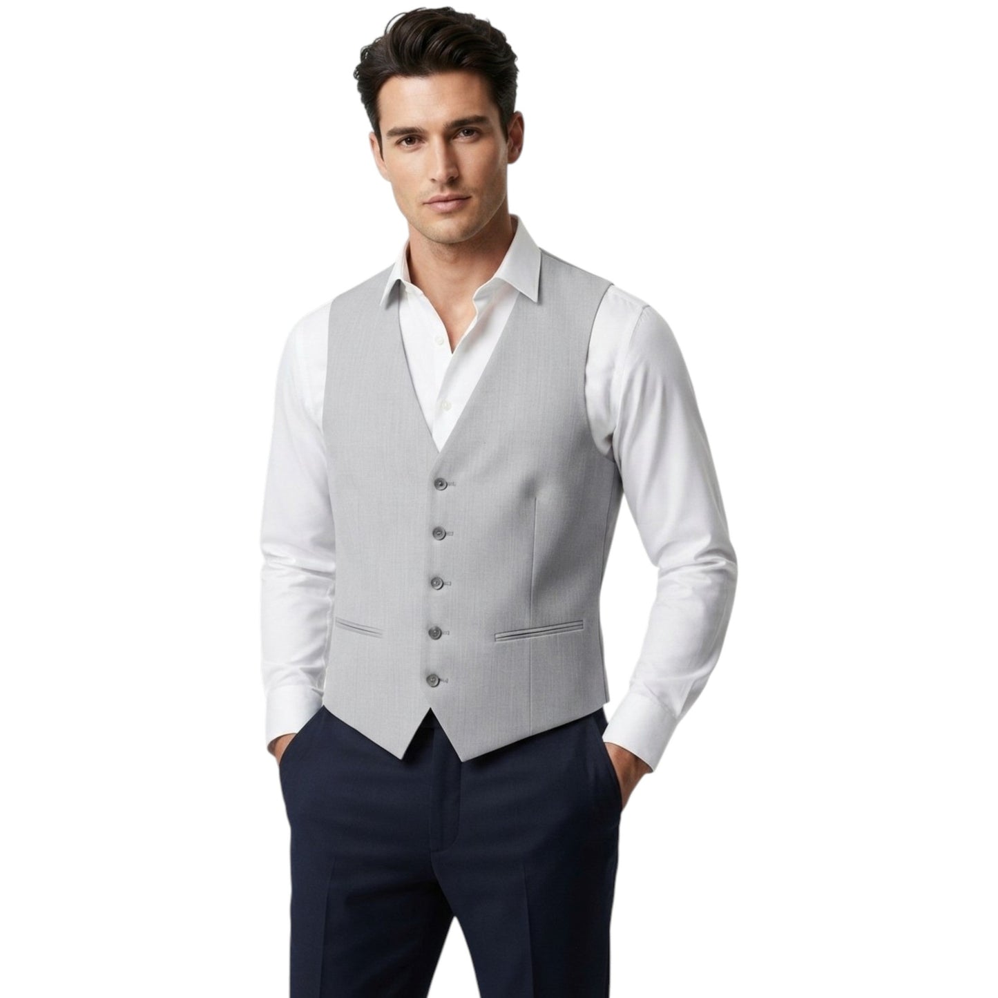 Men's Plain Solid Vest,Grey
