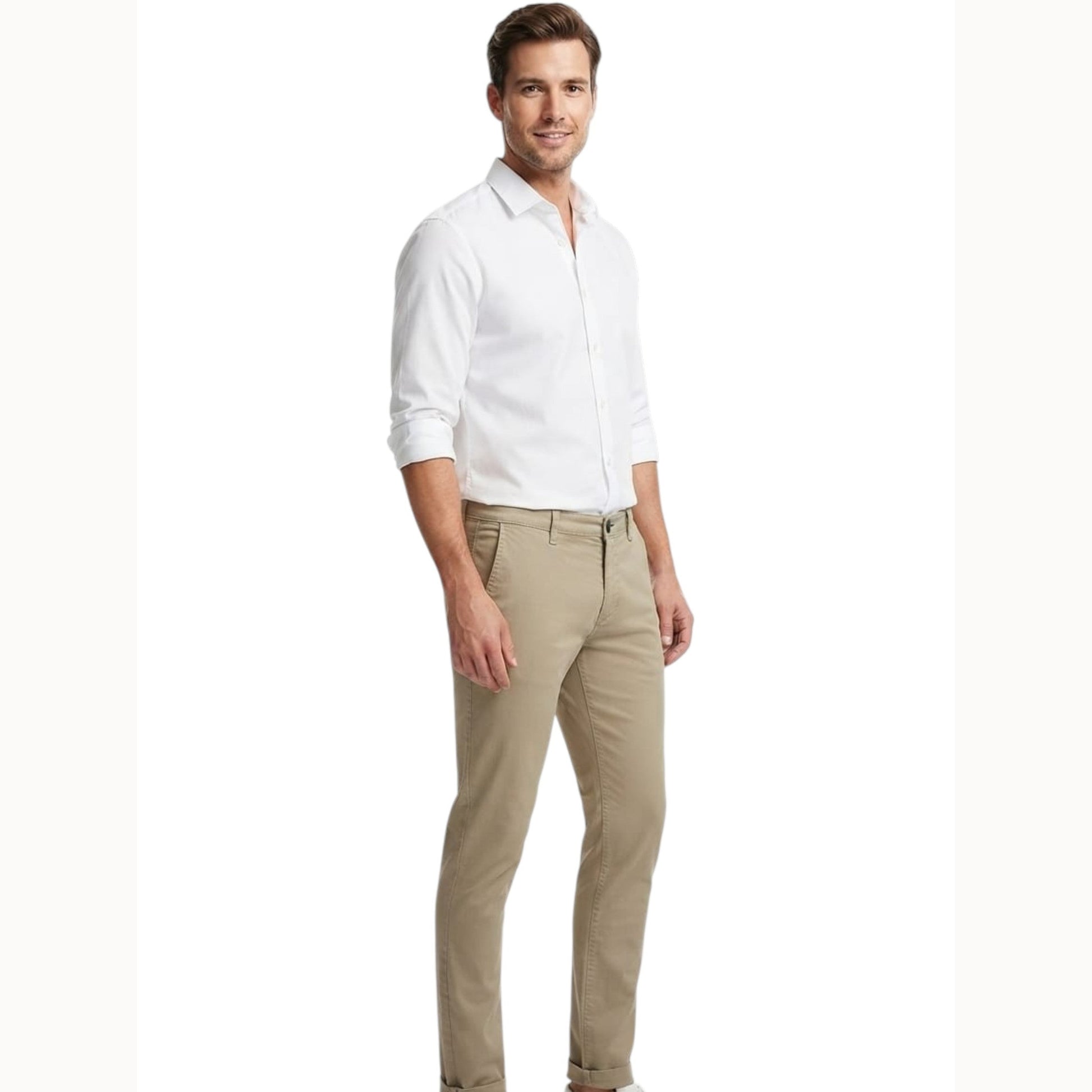 Men's Plain Pants,Beige