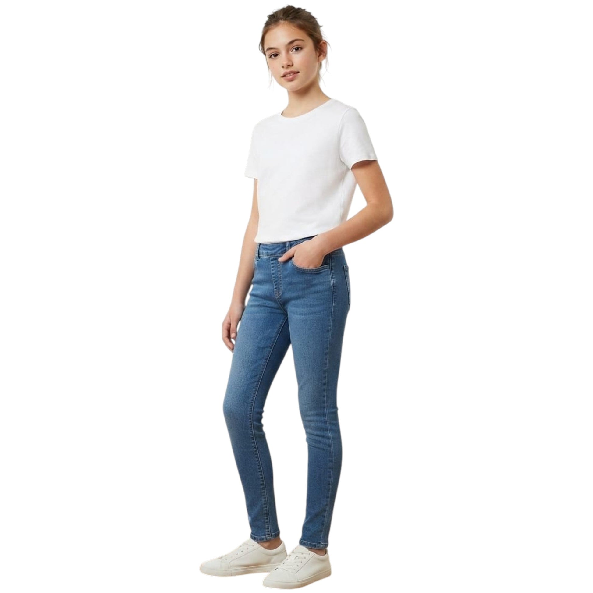 Kids Girl's Plain Jeans,Blue