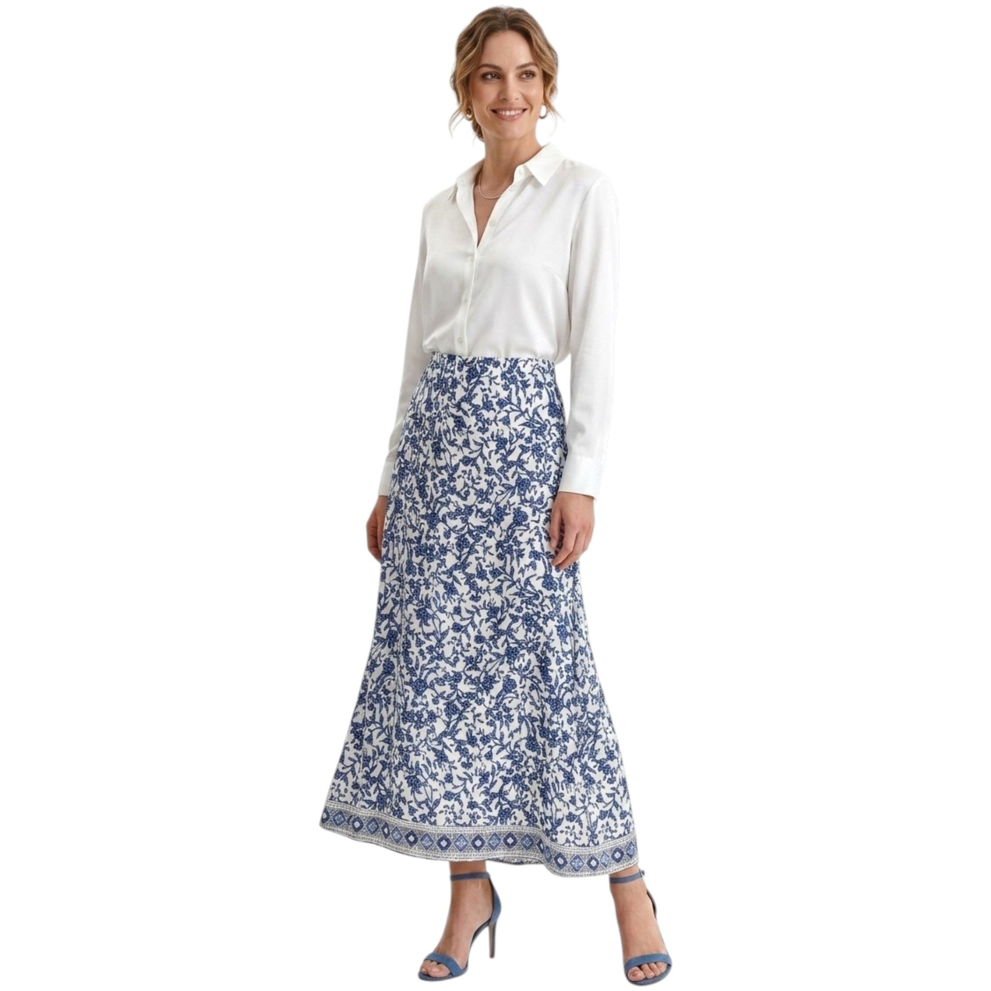 Women's Printed Skirt,White