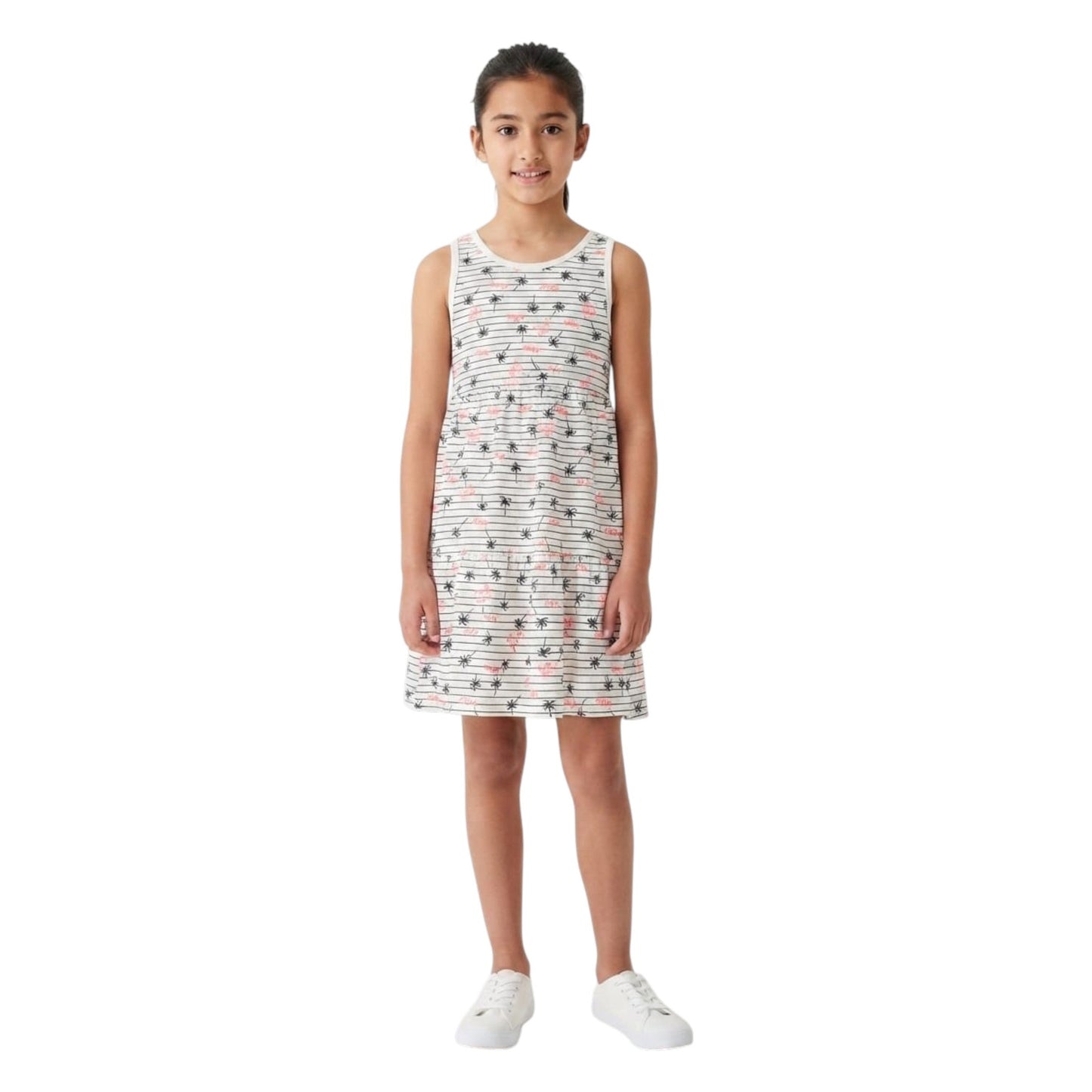 Kids Girl's Printed Dress,White