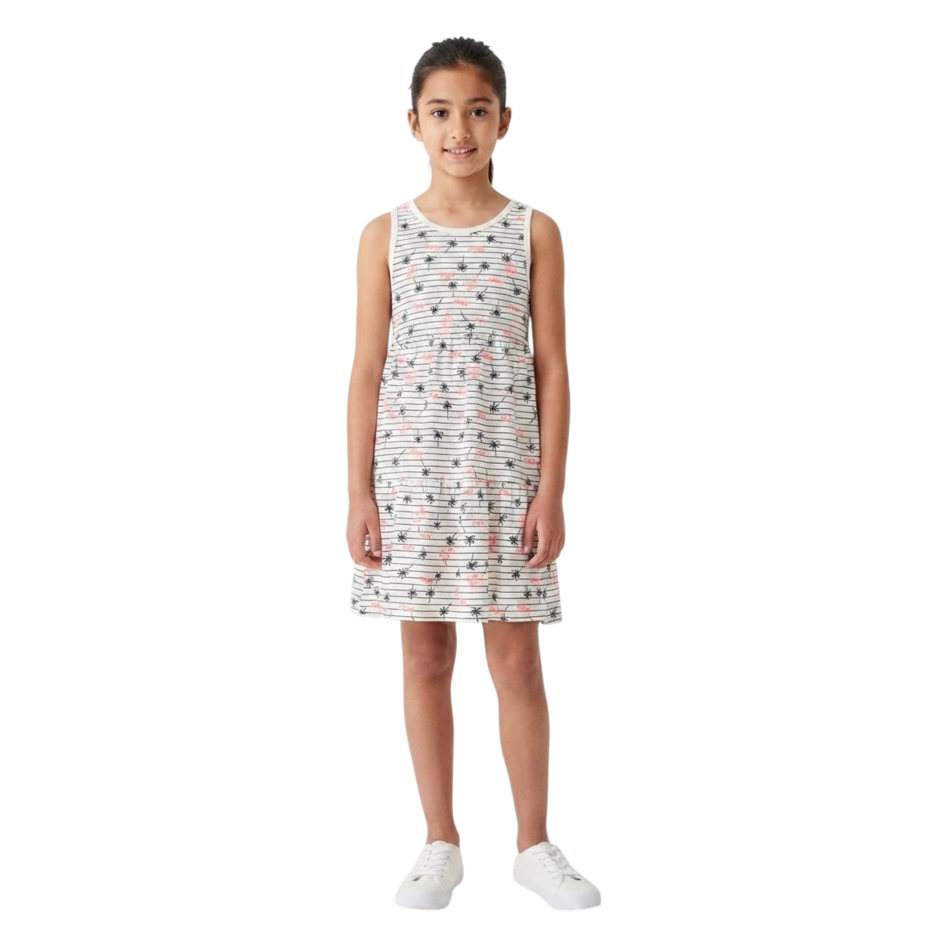 Kids Girl's Printed Dress,White