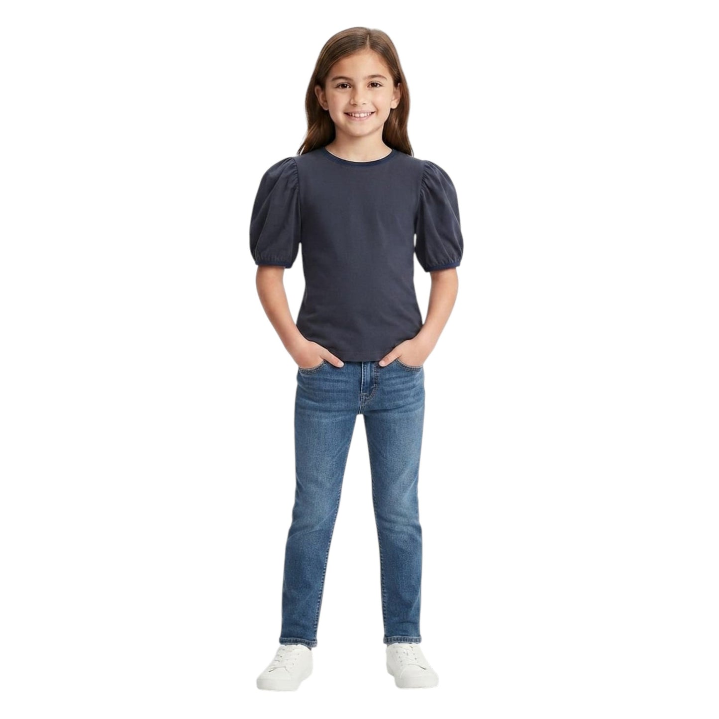 Kids Girl's Plain Top,Dark Grey