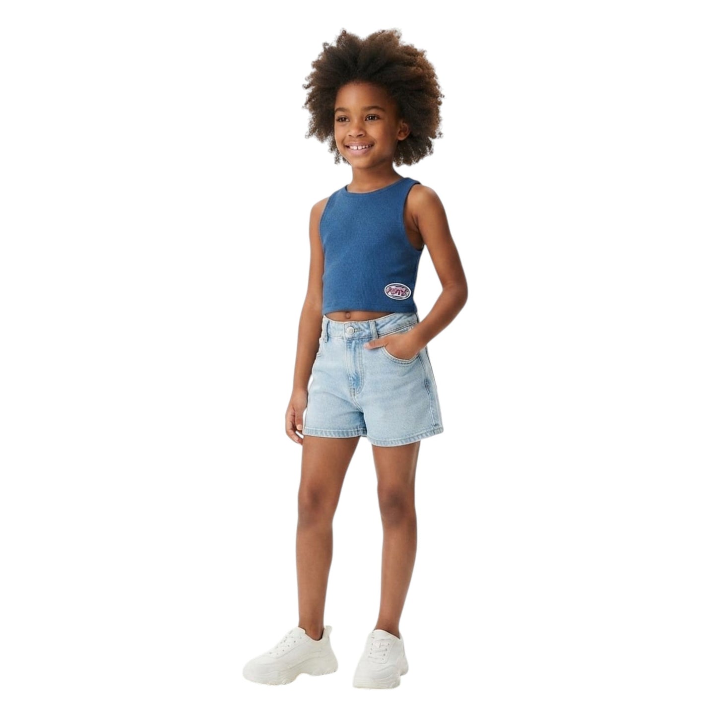 Kids Girl's Textured Top,Navy